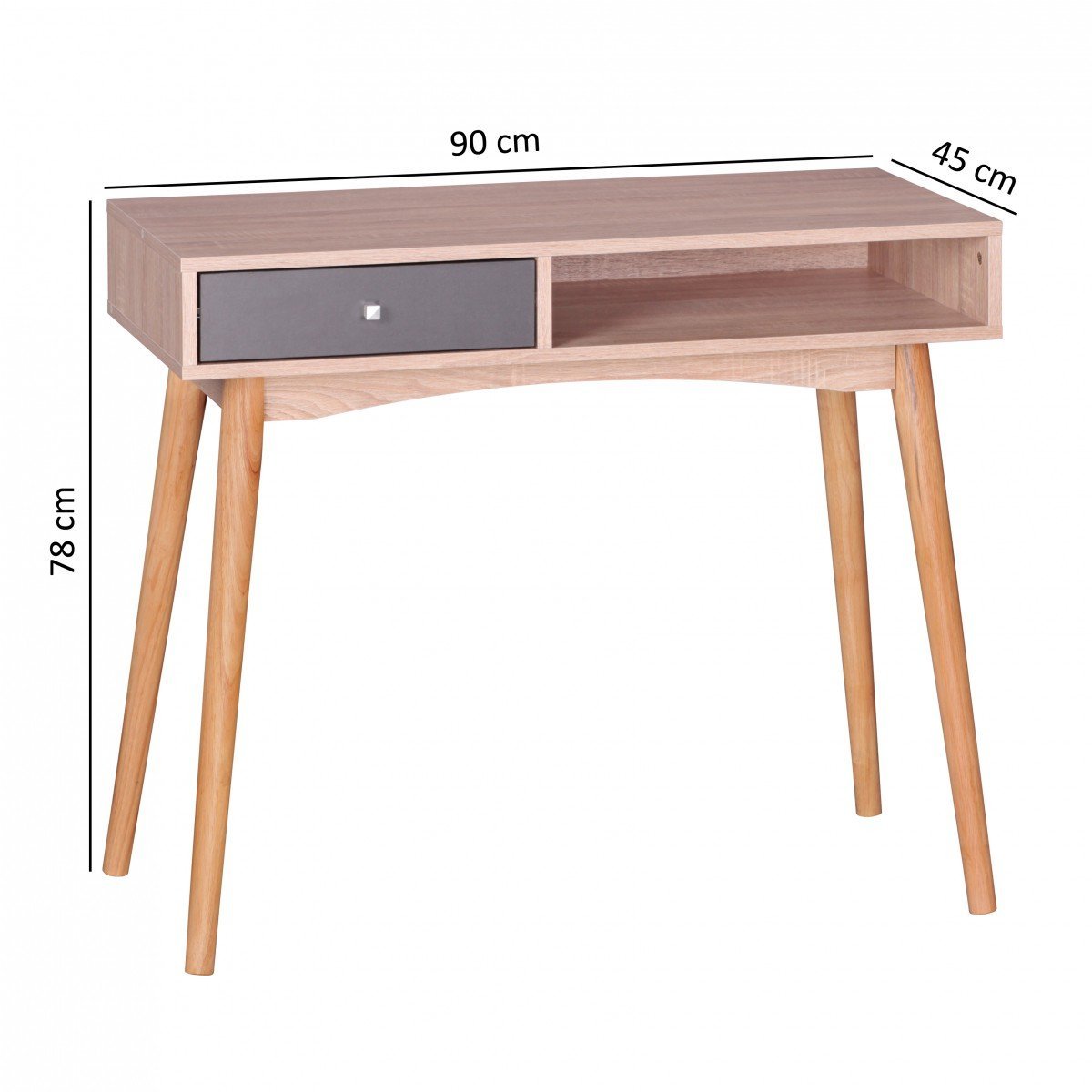 Bureau de style en chêne 3 tiroirs L 200 cm Meghan