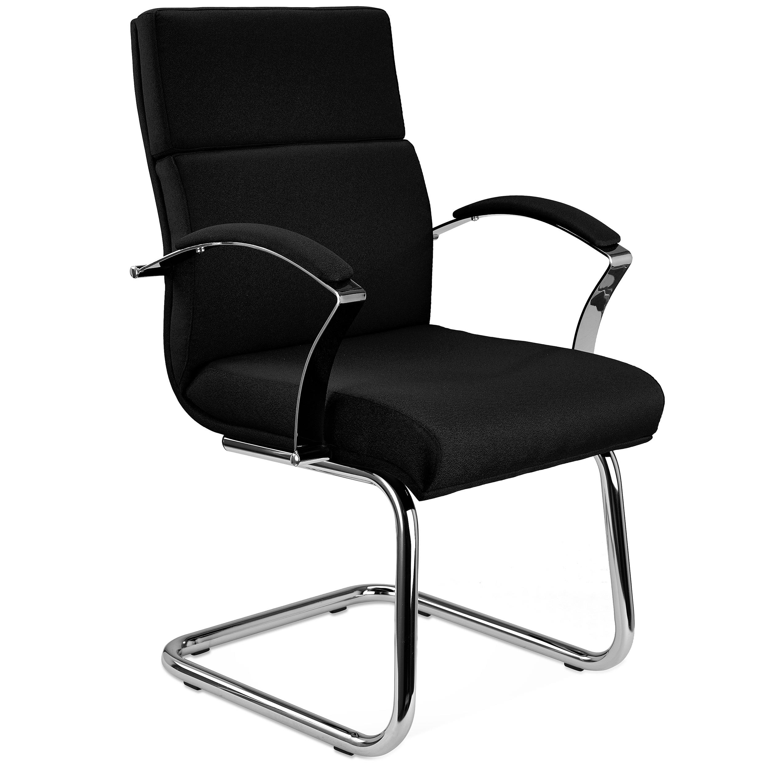 Chaise visiteur RABAT TISSU, Grande Qualité et Design, couleur Noir