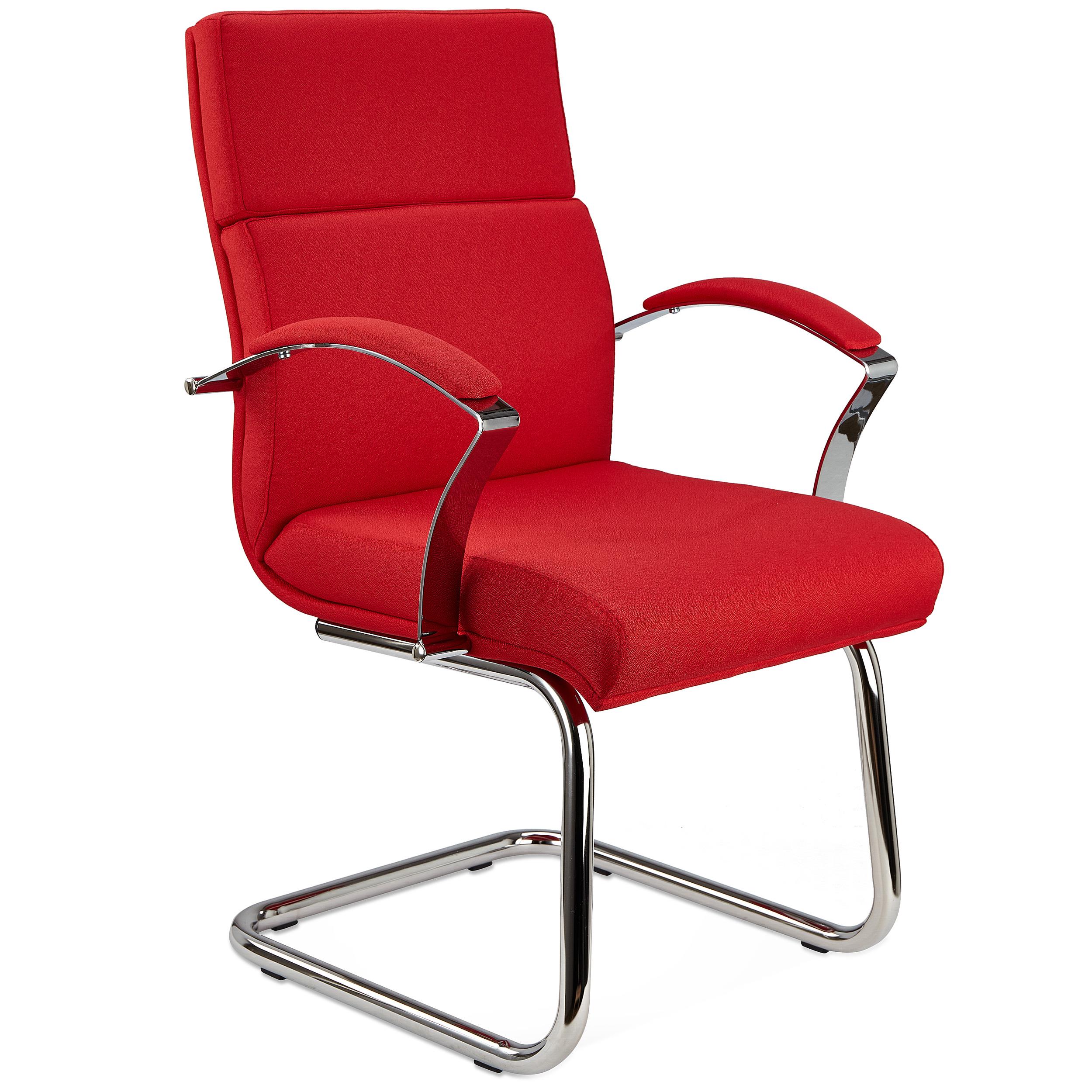 Chaise visiteur RABAT TISSU, Grande Qualité et Design, couleur Rouge
