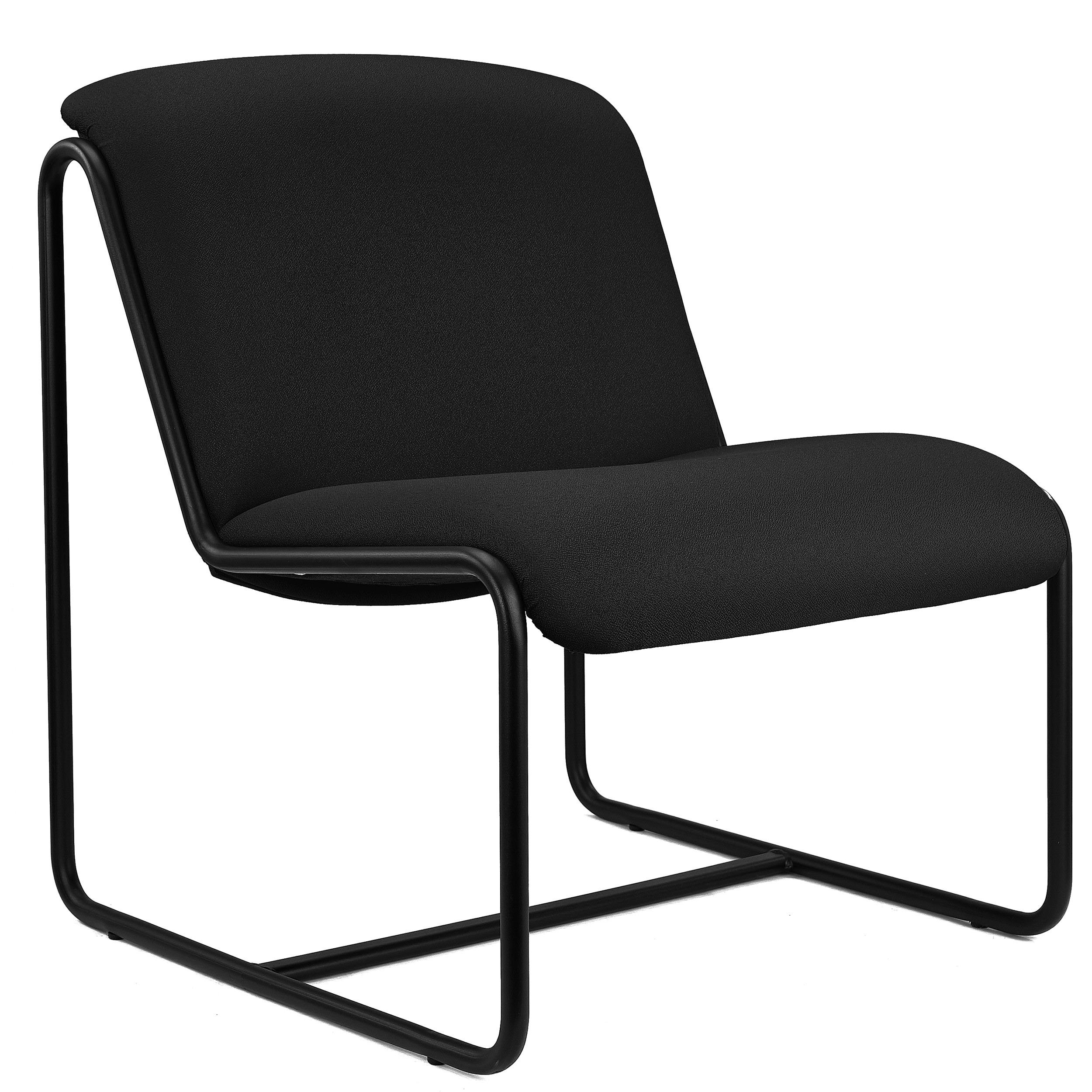 Chaise visiteur LIMA, Design Exclusif, Structure Métallique, en Tissu Noir