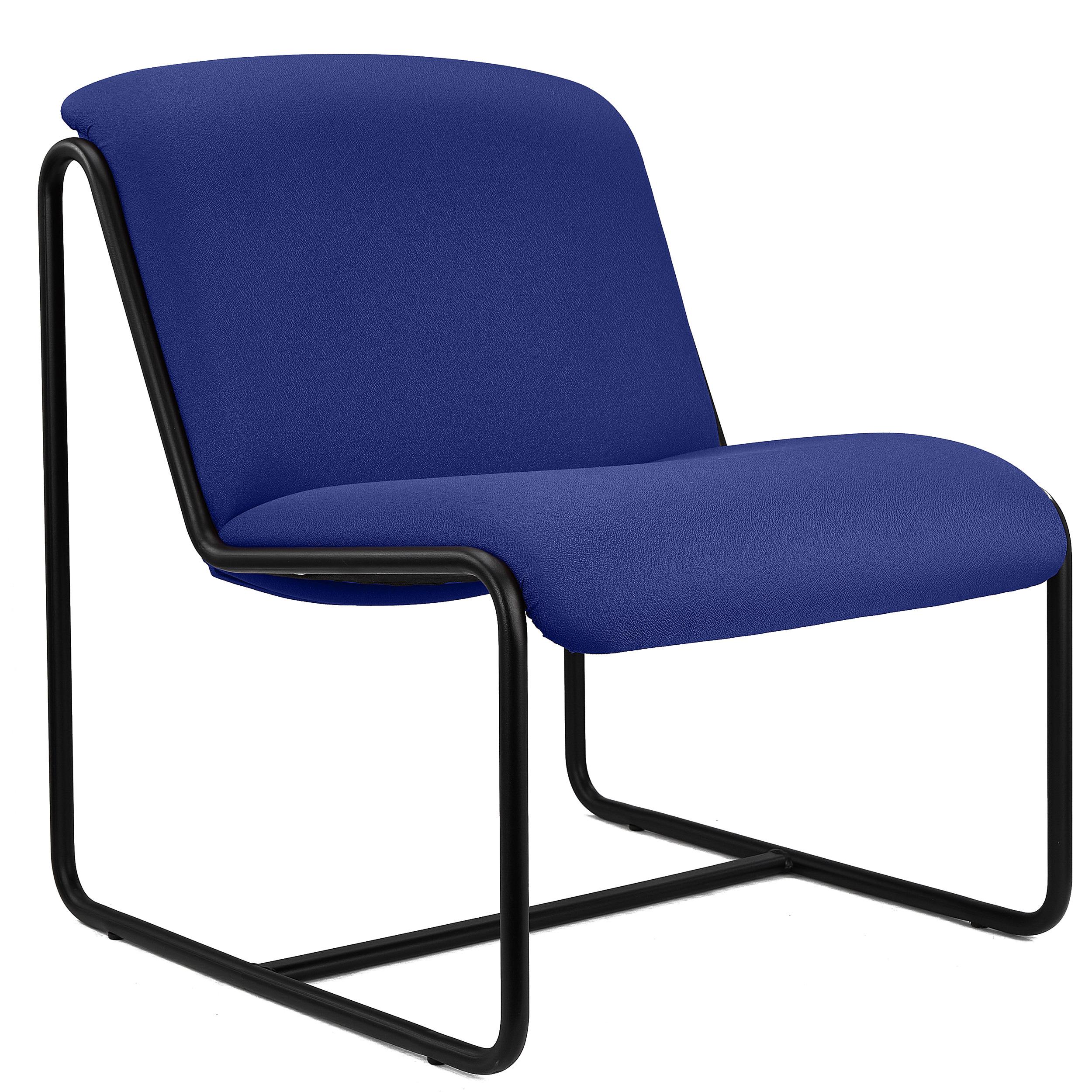 Chaise visiteur LIMA, Design Exclusif, Structure Métallique, en Tissu Bleu Foncé