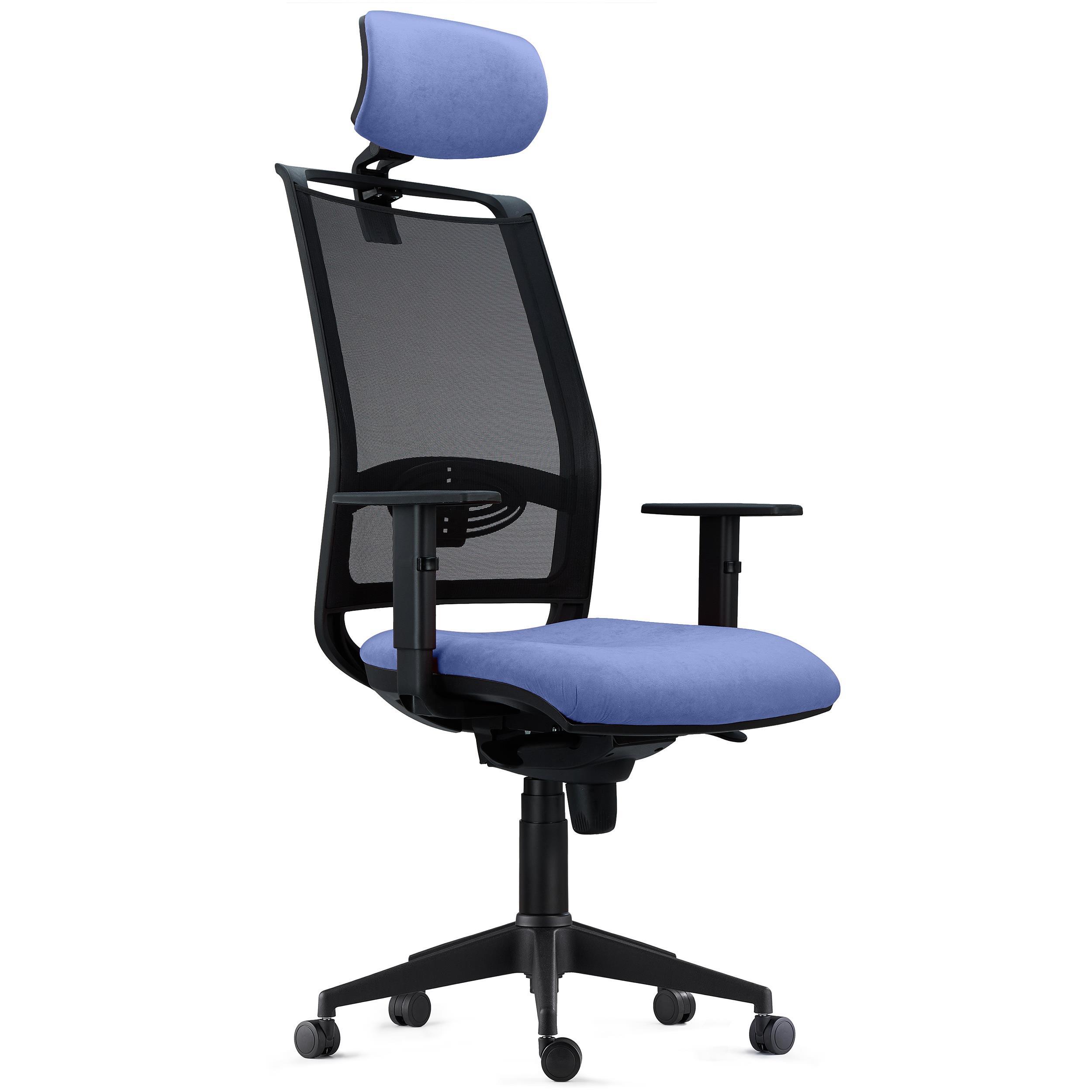 Chaise de bureau ergonomique LAMBO PRO, appui-tête, support lombaire  ajustable, en maille respirante, noir 