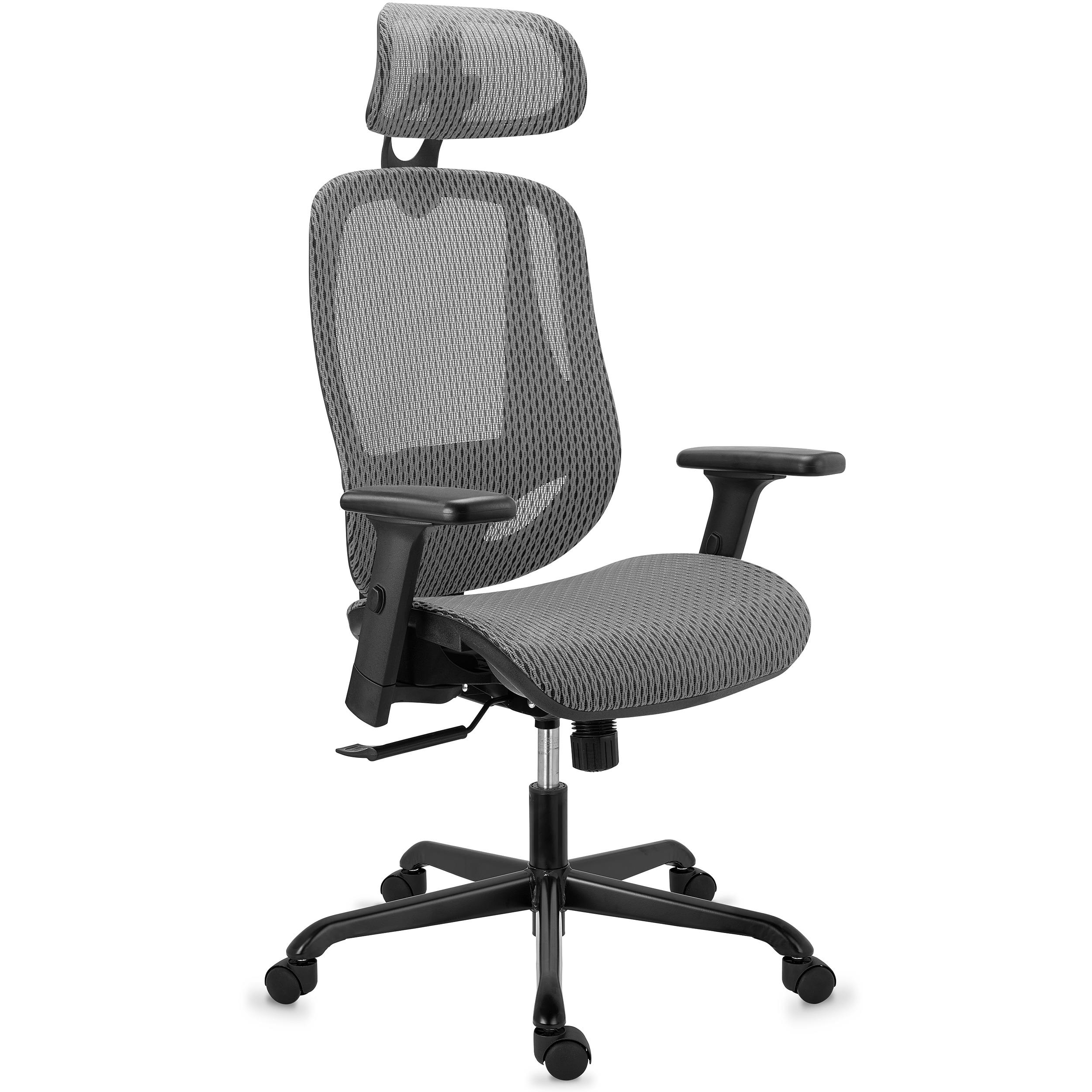 Chaise Ergonomique NOVA, Confortable et Ajustable, Grande Qualité et Design, en Maille, Gris