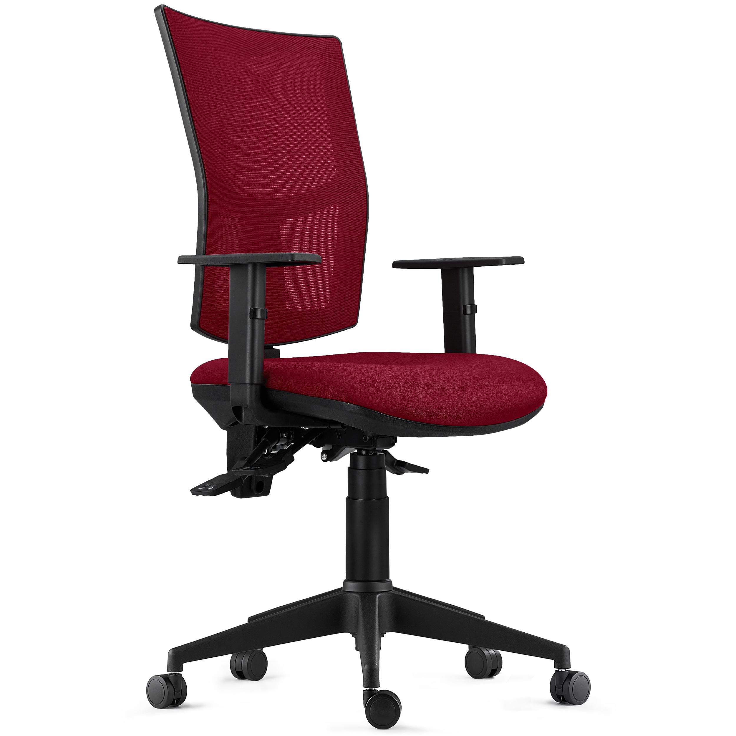 Chaise de Bureau Ergonomique ATLANTA, en Tissu et Maille, Bordeaux