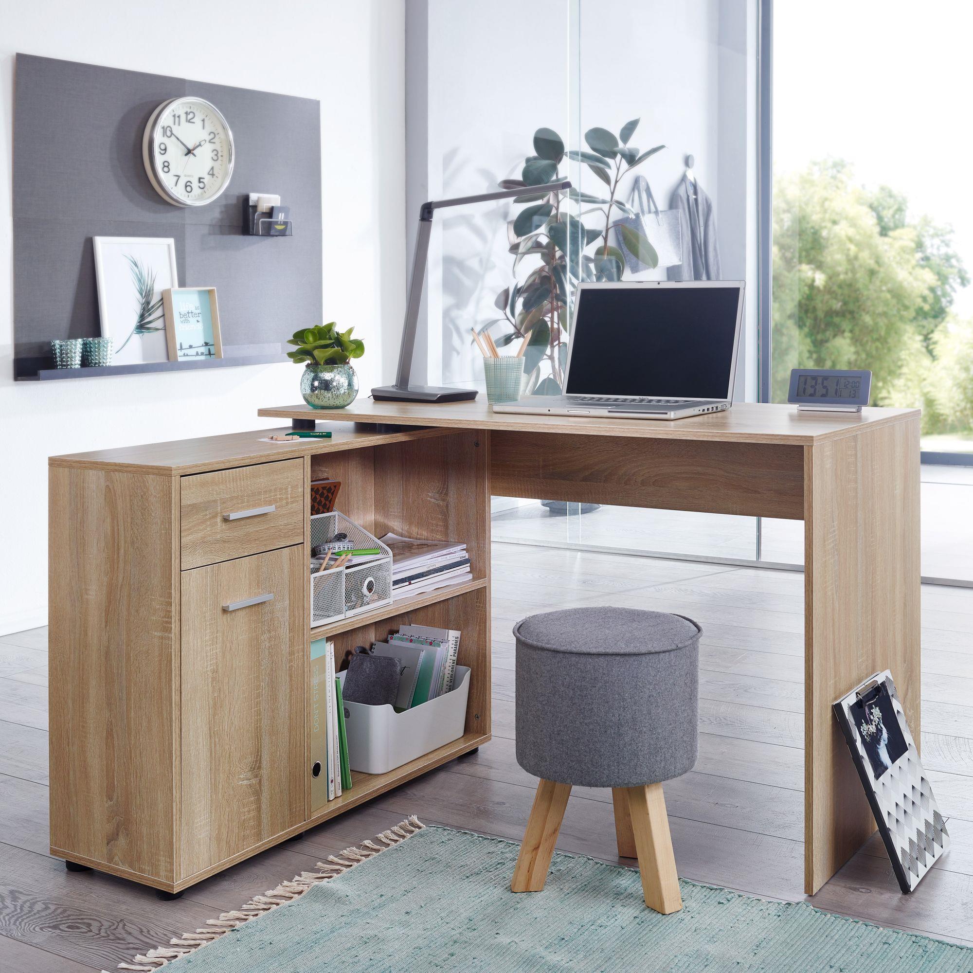 Bureau 120x60 cm avec structure métallique et 2 étagères couleur