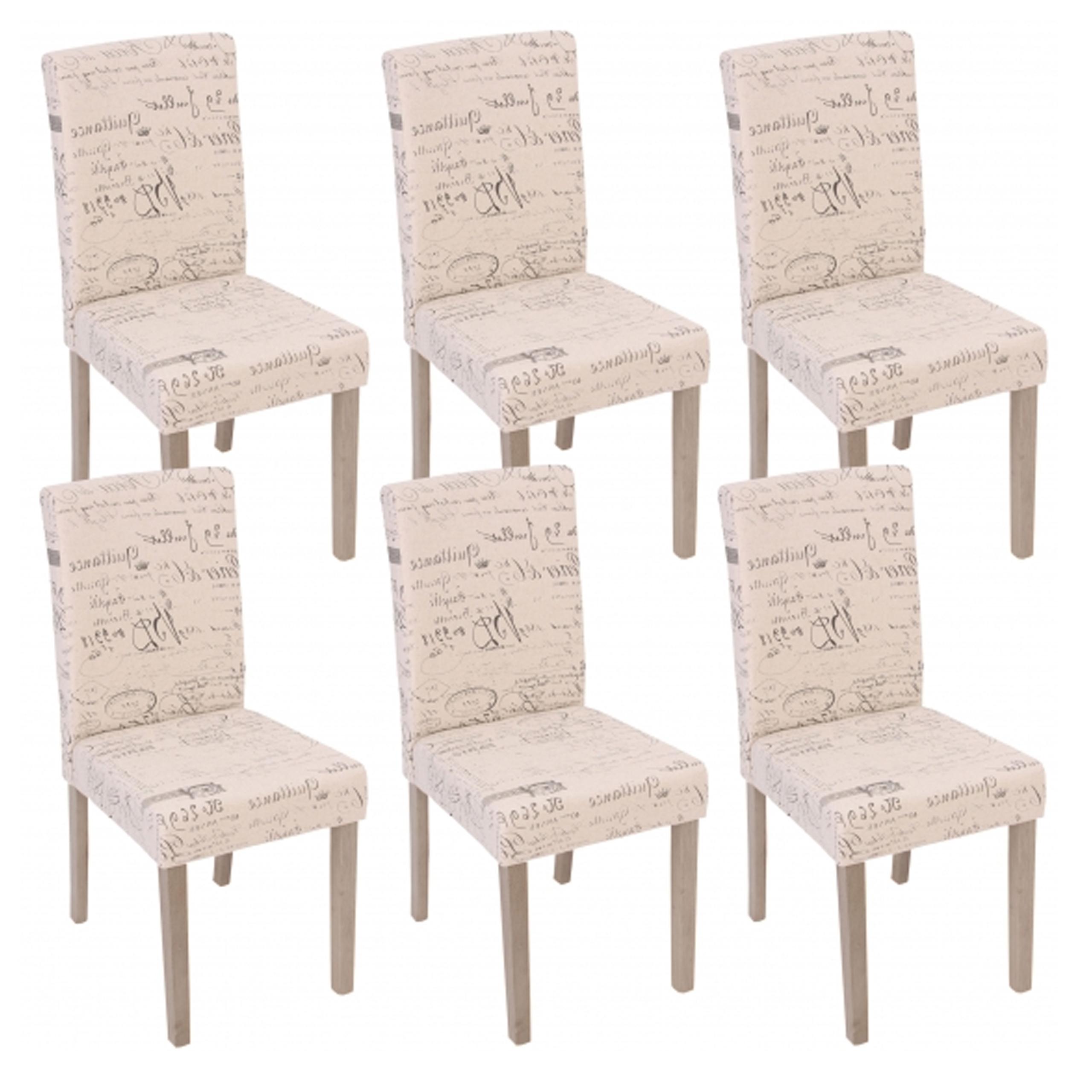 Lot de 6 chaises de salle à manger cuisine design moderne tissu poil de  chameau CDS022780