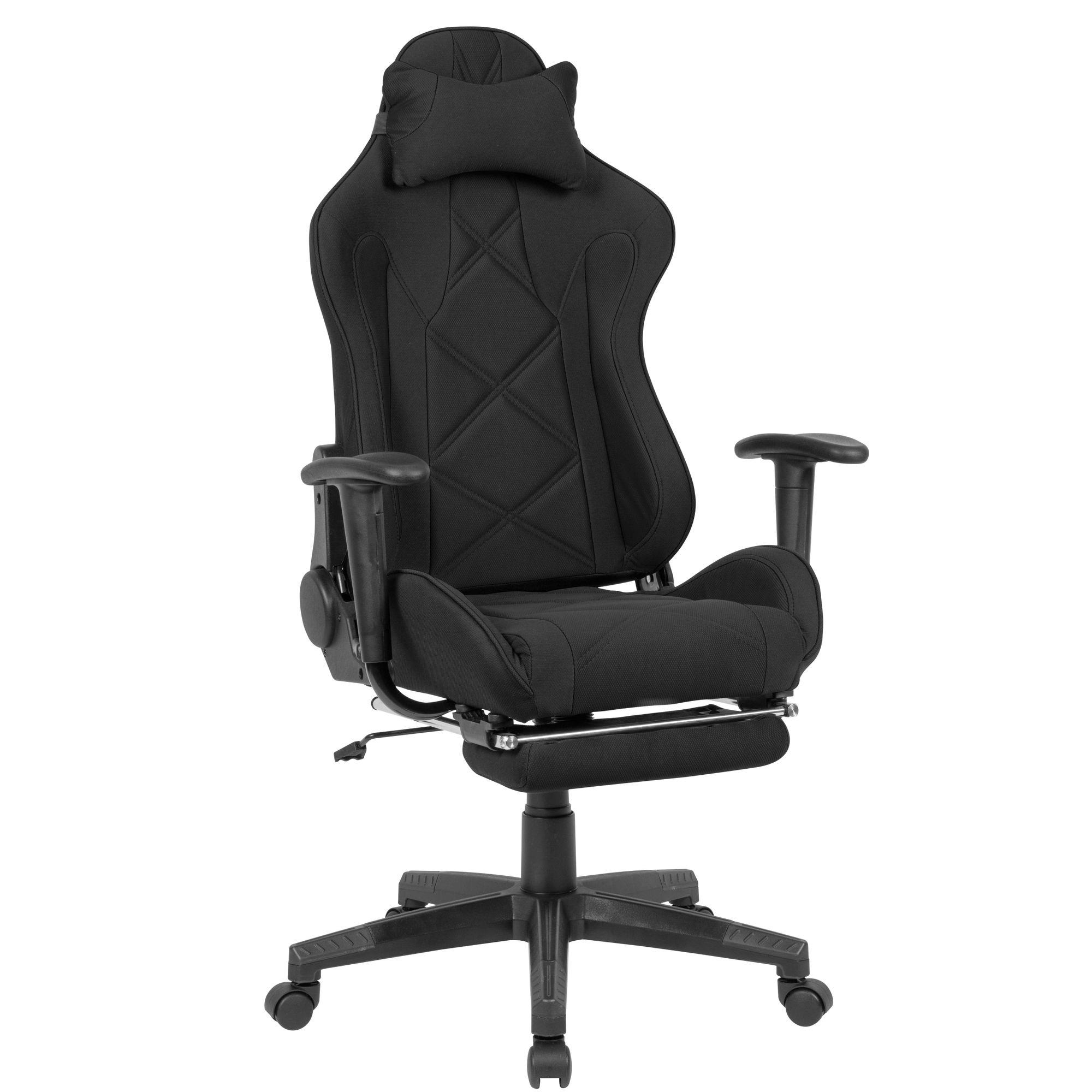 Fauteuil de bureau gamer OMERO en tissu noir 