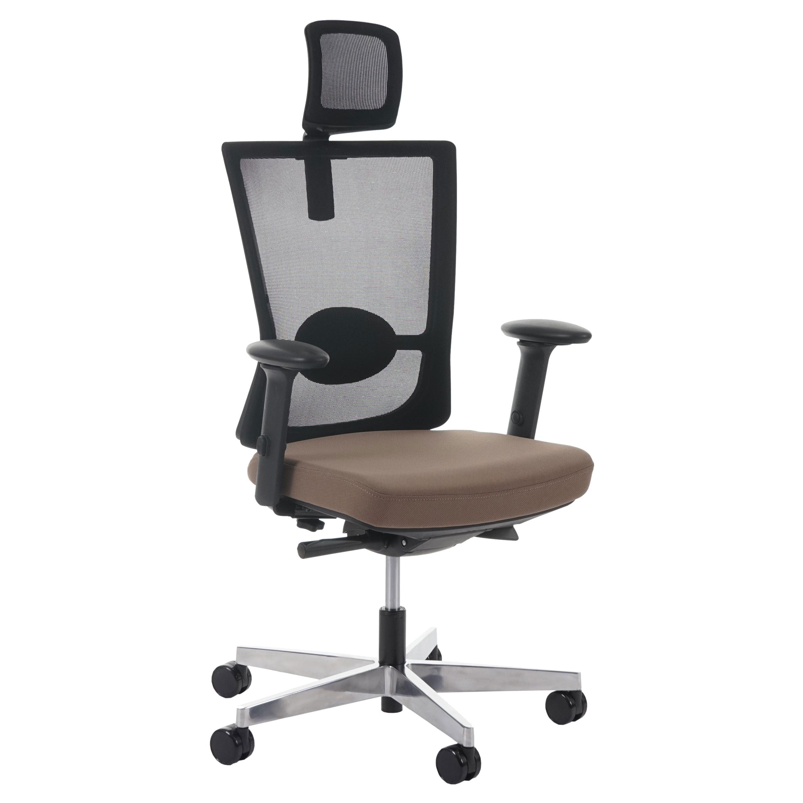 Chaise ergonomique NIL PRO, 100% Ajustable, Excellente Qualité, Utilisation 8 heures, Marron