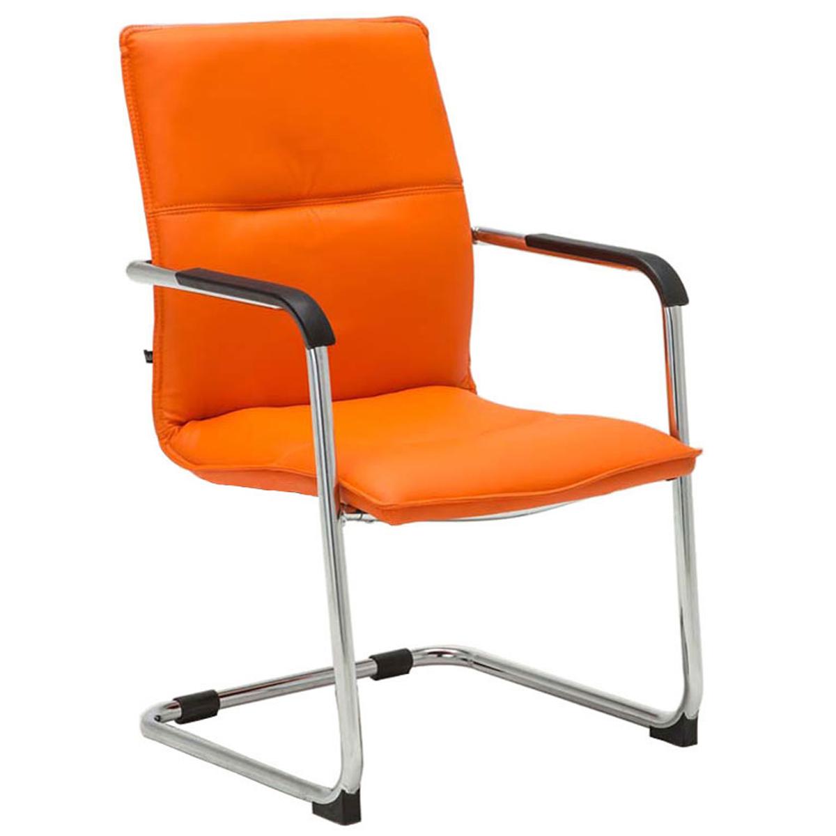 Chaise de réunion GOLIATH, Structure Métallique, Cuir, Orange