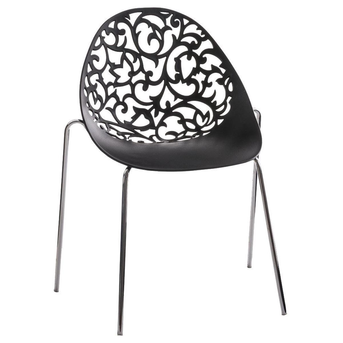 Chaise visiteur DENALI, Empilable, Structure Métallique et Sublime Design, Noir