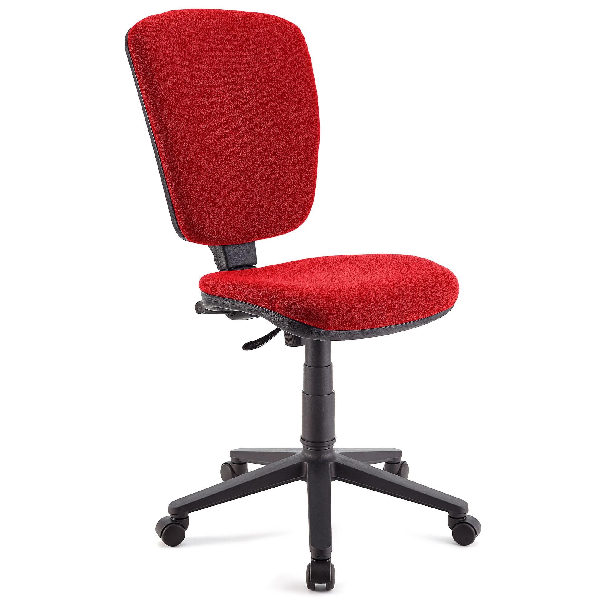Chaise de bureau CALIPSO SANS ACCOUDOIRS, Dossier Ajustable, En Tissu Résistant, Rouge