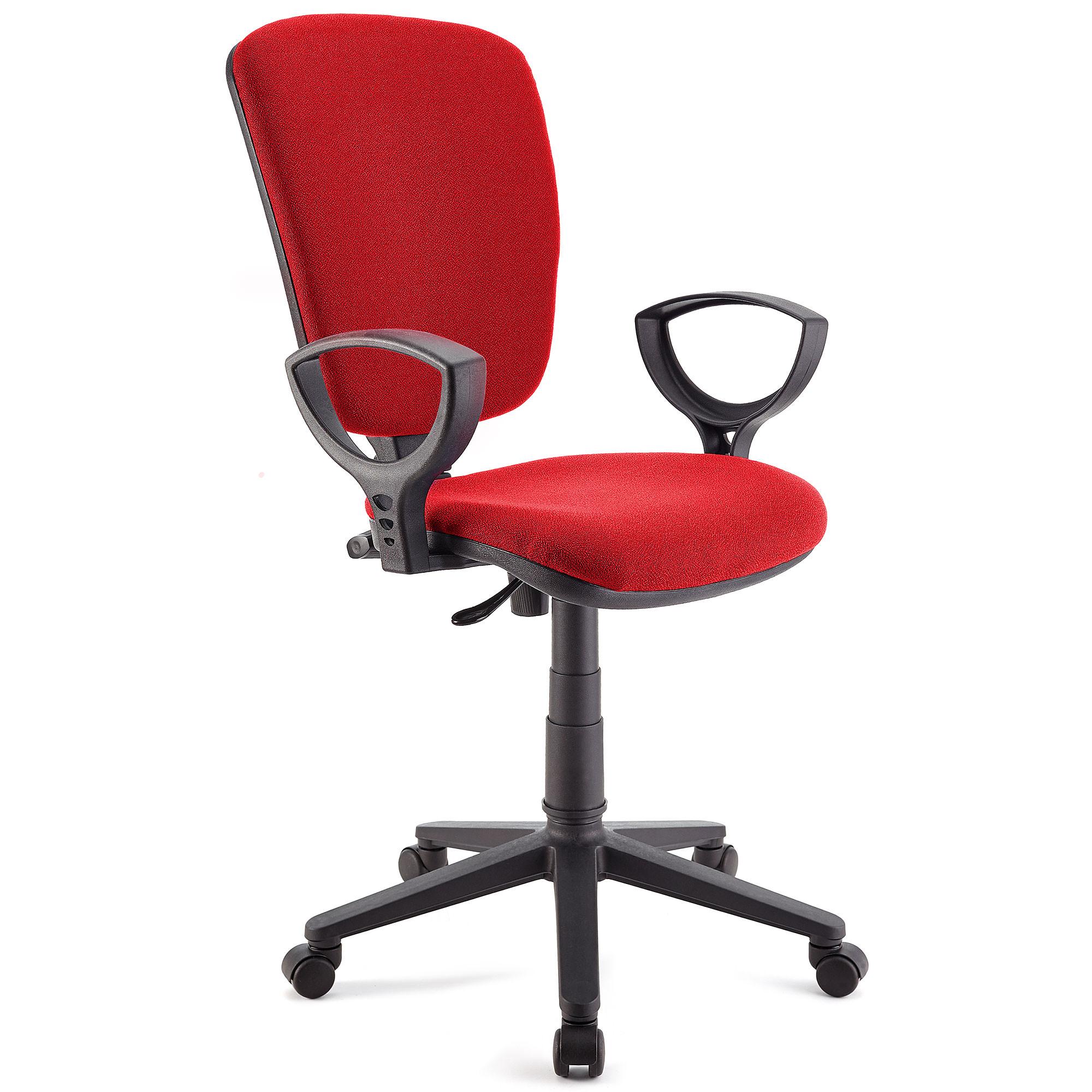 Chaise de bureau CALIPSO, Dossier Ajustable, En Tissu Résistant, Rouge