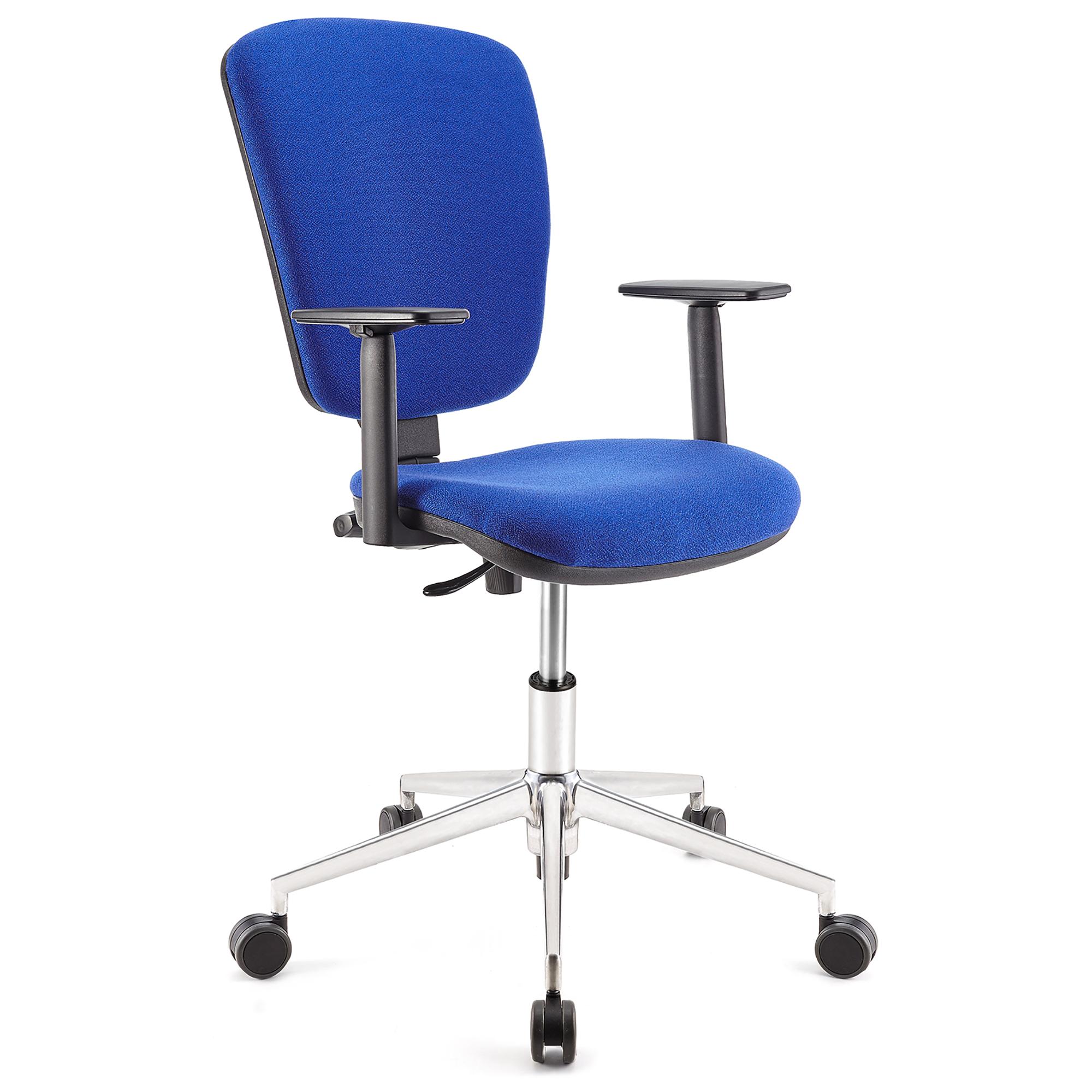 Chaise de bureau CALIPSO PRO, Piétement Métallique, En Tissu Bleu