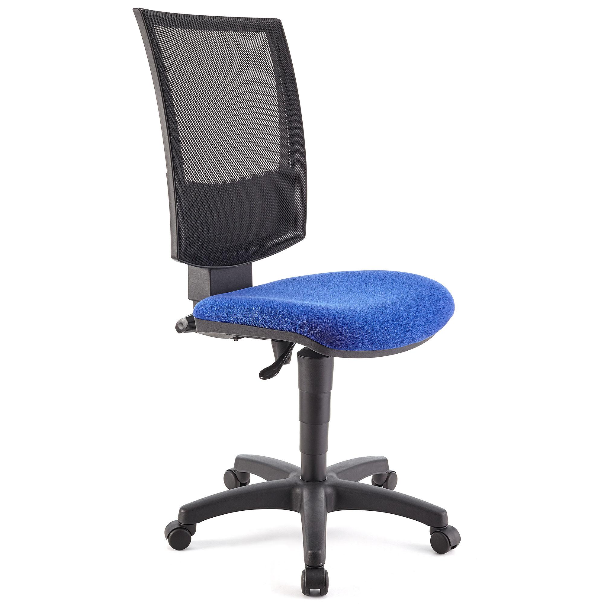 Chaise de bureau PANDORA SANS ACCOUDOIRS, dossier ajustable, Bleu