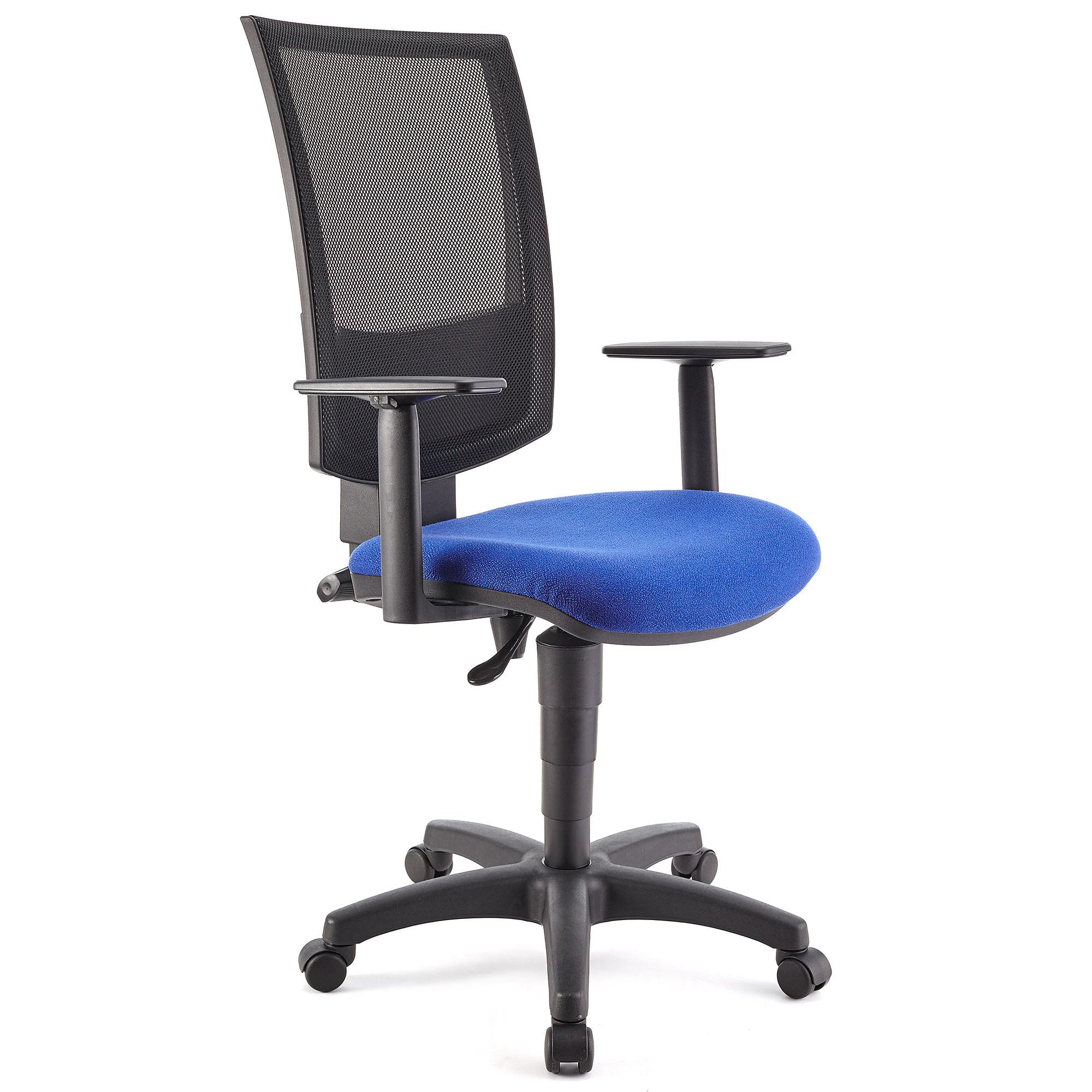 Chaise de Bureau PANDORA PLUS, Accoudoirs Ajustables, Rembourrage épais, Bleu