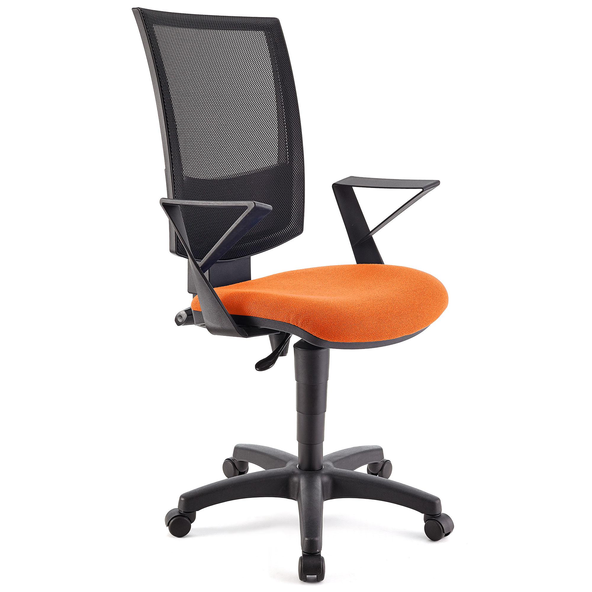 Chaise de bureau PANDORA, Dossier Ajustable en Maille, Rembourrage épais, Orange