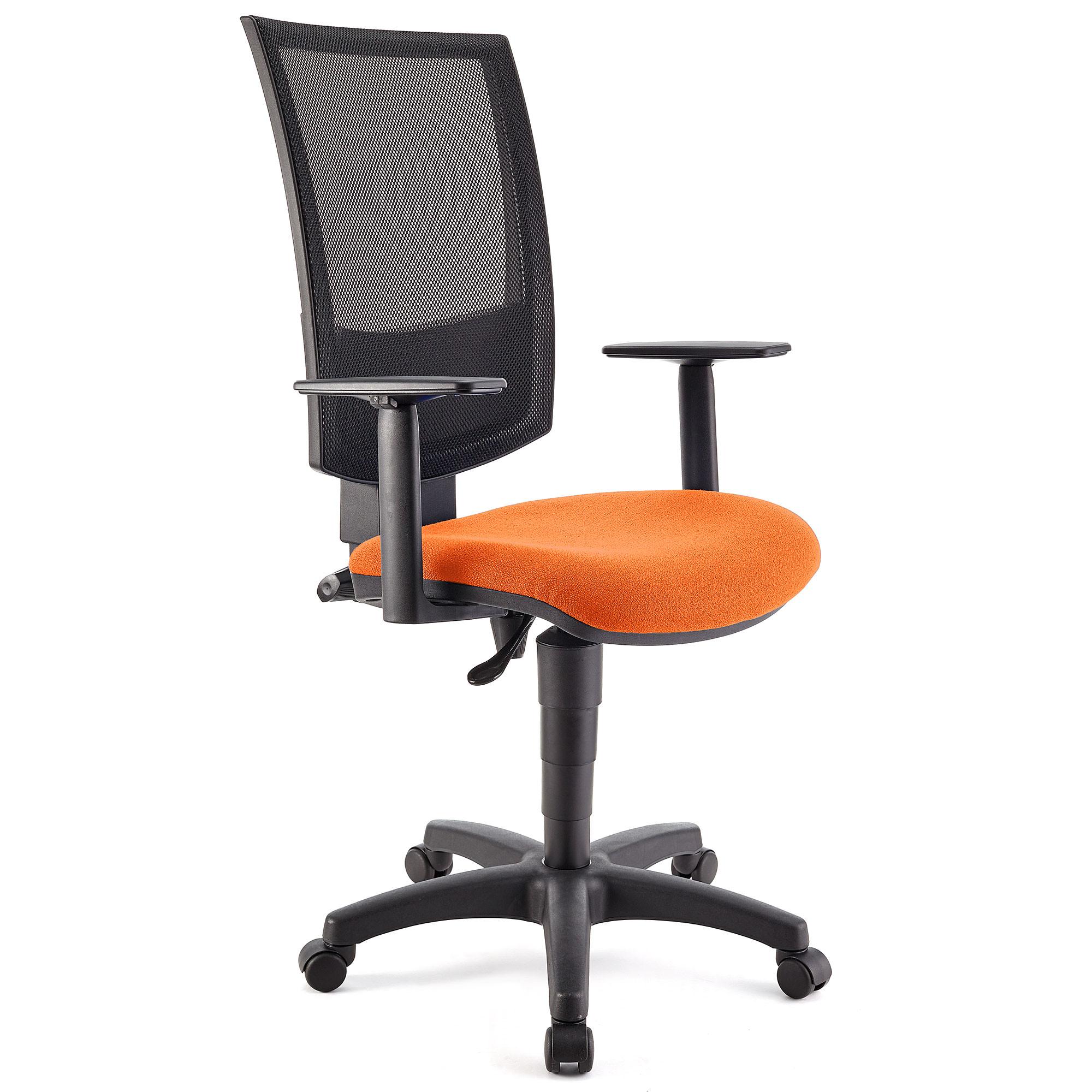 Chaise de Bureau PANDORA PLUS, Accoudoirs Ajustables, Rembourrage épais, Orange