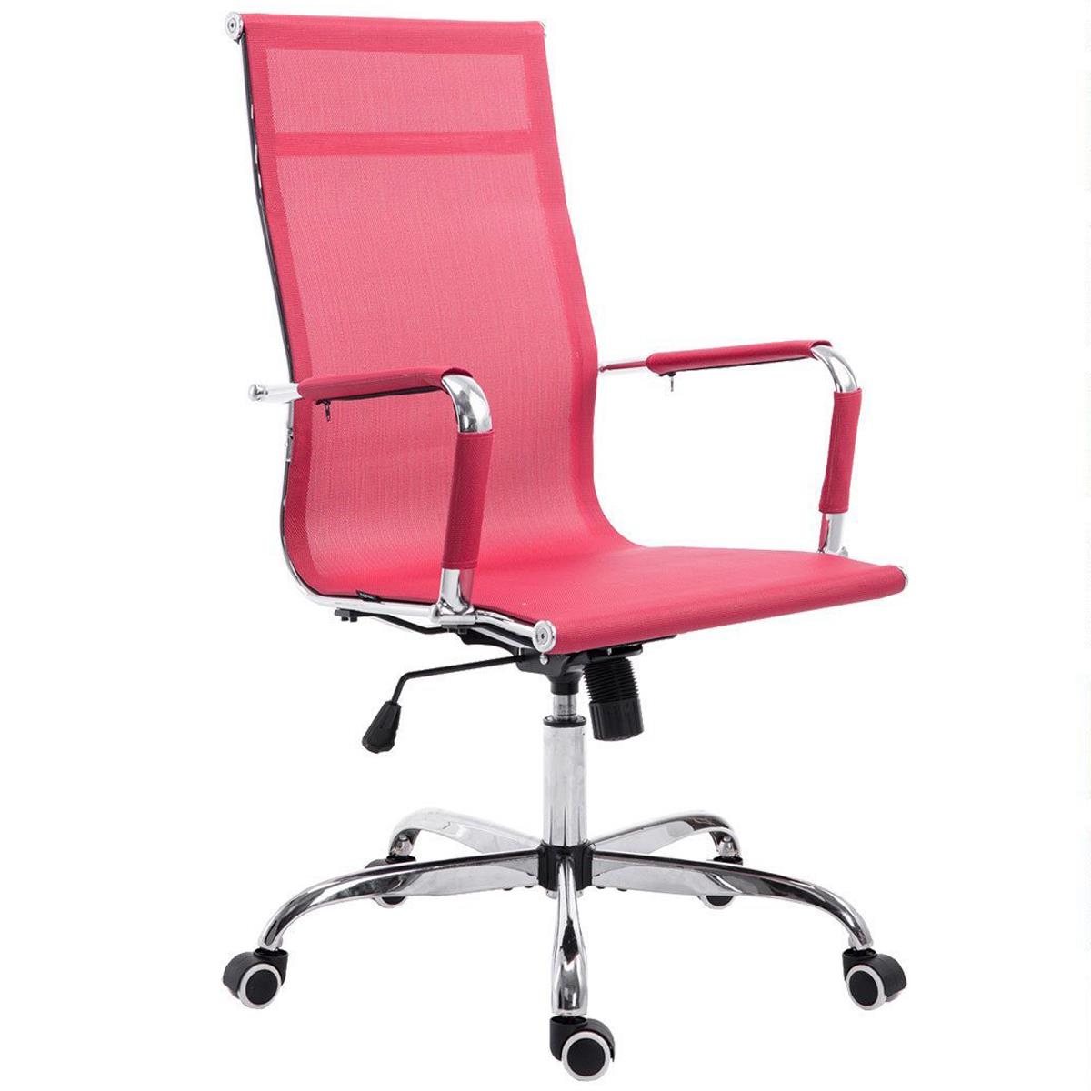 Chaise de bureau ITALIE, Structure Métallique, Magnifique Design en Maille Respirable, Rouge