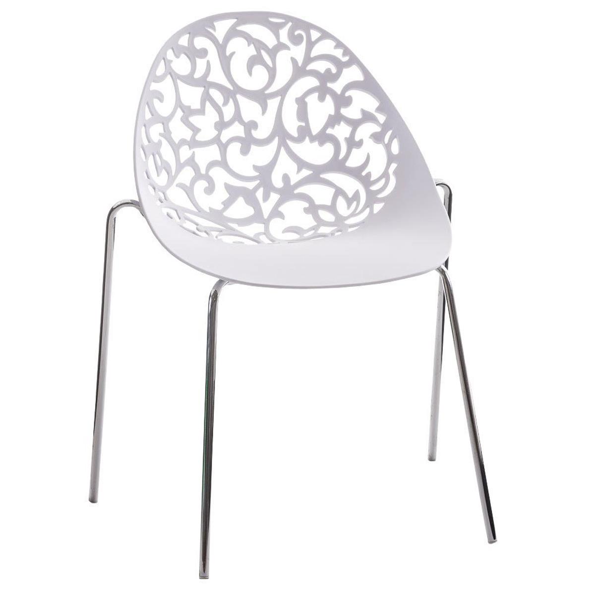 Chaise visiteur DENALI, Empilable, Structure Métallique et Sublime Design, Blanc