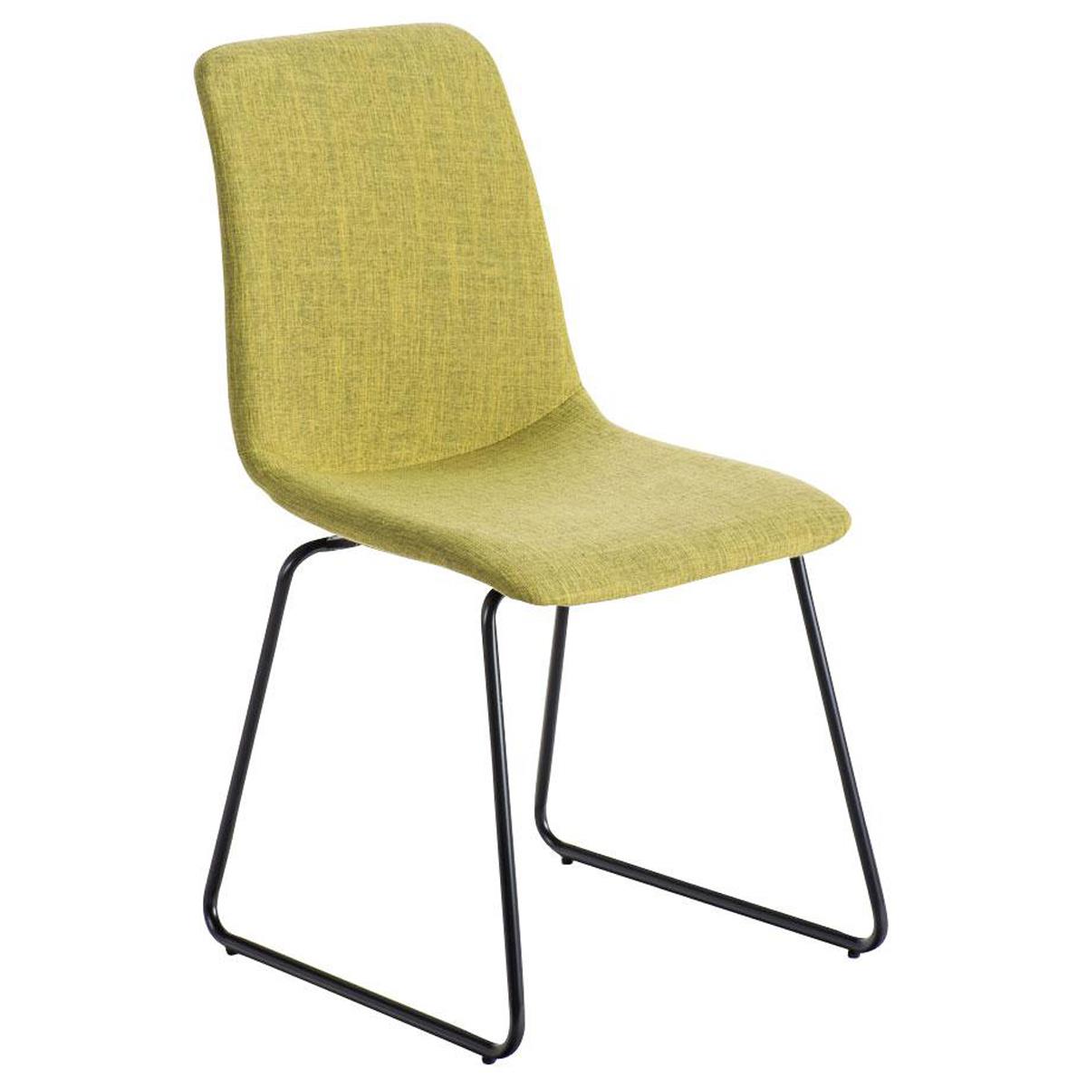 Chaise visiteur FRANCESC, Design Exclusif, Revêtement en Tissu, Vert