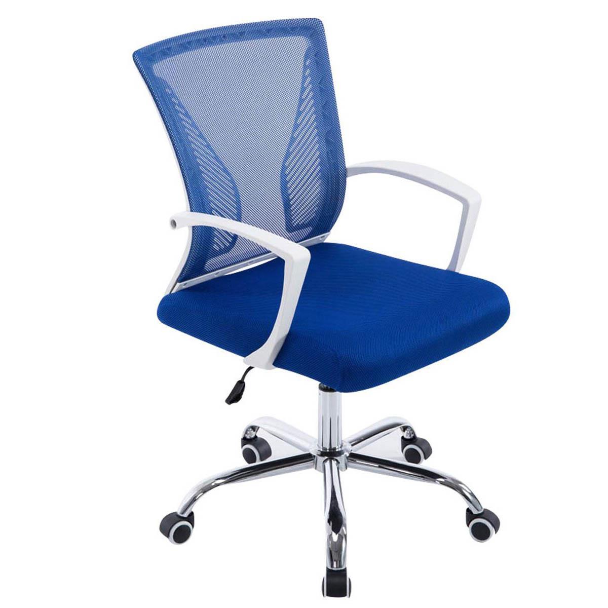 Chaise de bureau CUBA, Structure Métallique, en Maille Respirable, Bleu
