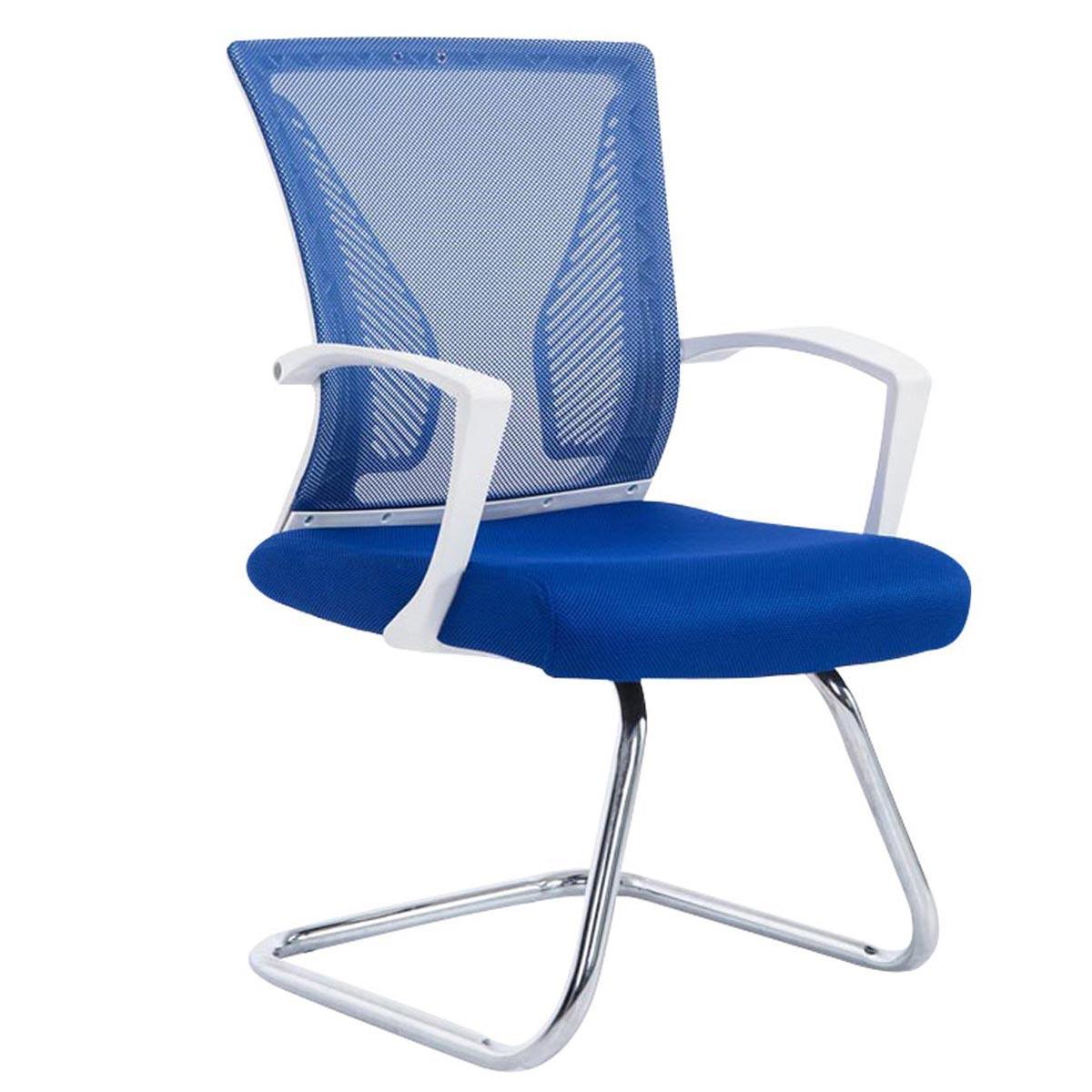 Chaise visiteur CUBA V, Structure Métallique, en Maille Respirable, Bleu