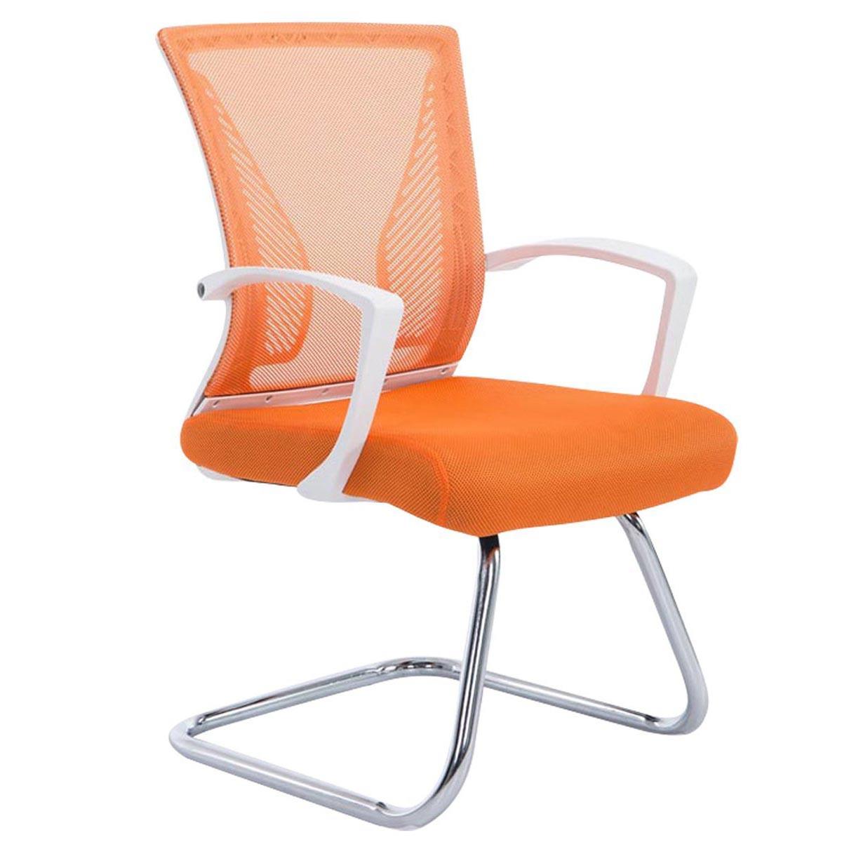 Chaise visiteur CUBA V, Structure Métallique, en Maille Respirable, Orange