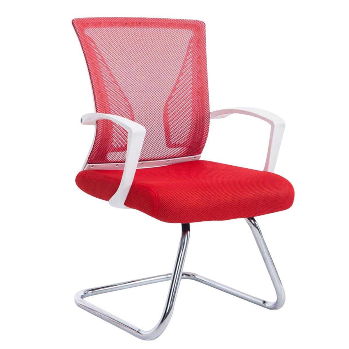 Chaise visiteur CUBA V, Structure Métallique, en Maille Respirable, Rouge