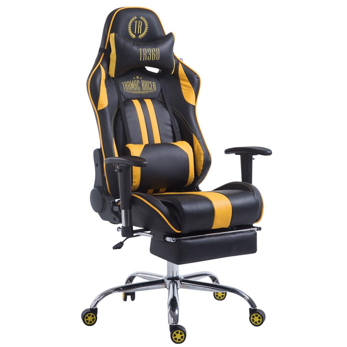 Chaise de Bureau Ergonomique Fauteuil Gaming Dossier Réglable avec  Repose-Pieds