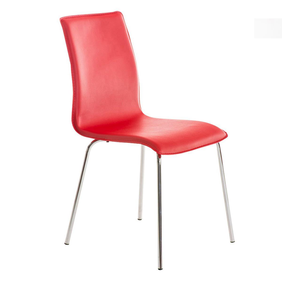 Chaise visiteur MIKI, Design exclusif, Revêtement Cuir, Rouge