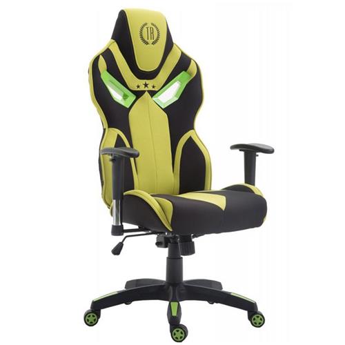 Chaise de bureau HAMIL, design ergonomique, en tissu, Noir / vert