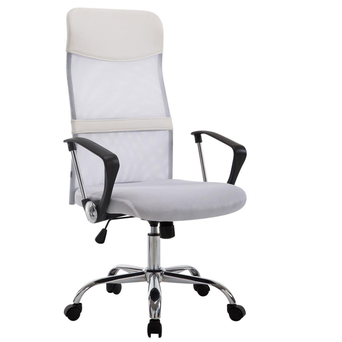 Chaise de Bureau ASPEN XL, Maille Respirable, Grand rembourrage, Résistant jusqu'à 150 kg, Blanc