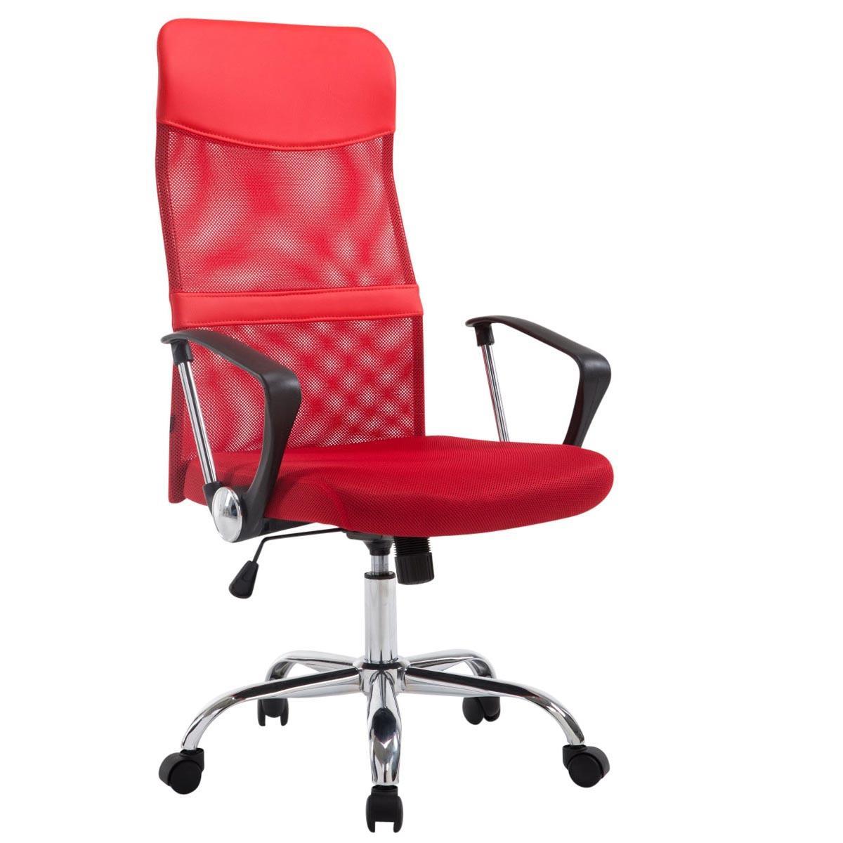 Chaise de Bureau ASPEN XL, Maille Respirable, Grand rembourrage, Résistant jusqu'à 150 kg, Rouge