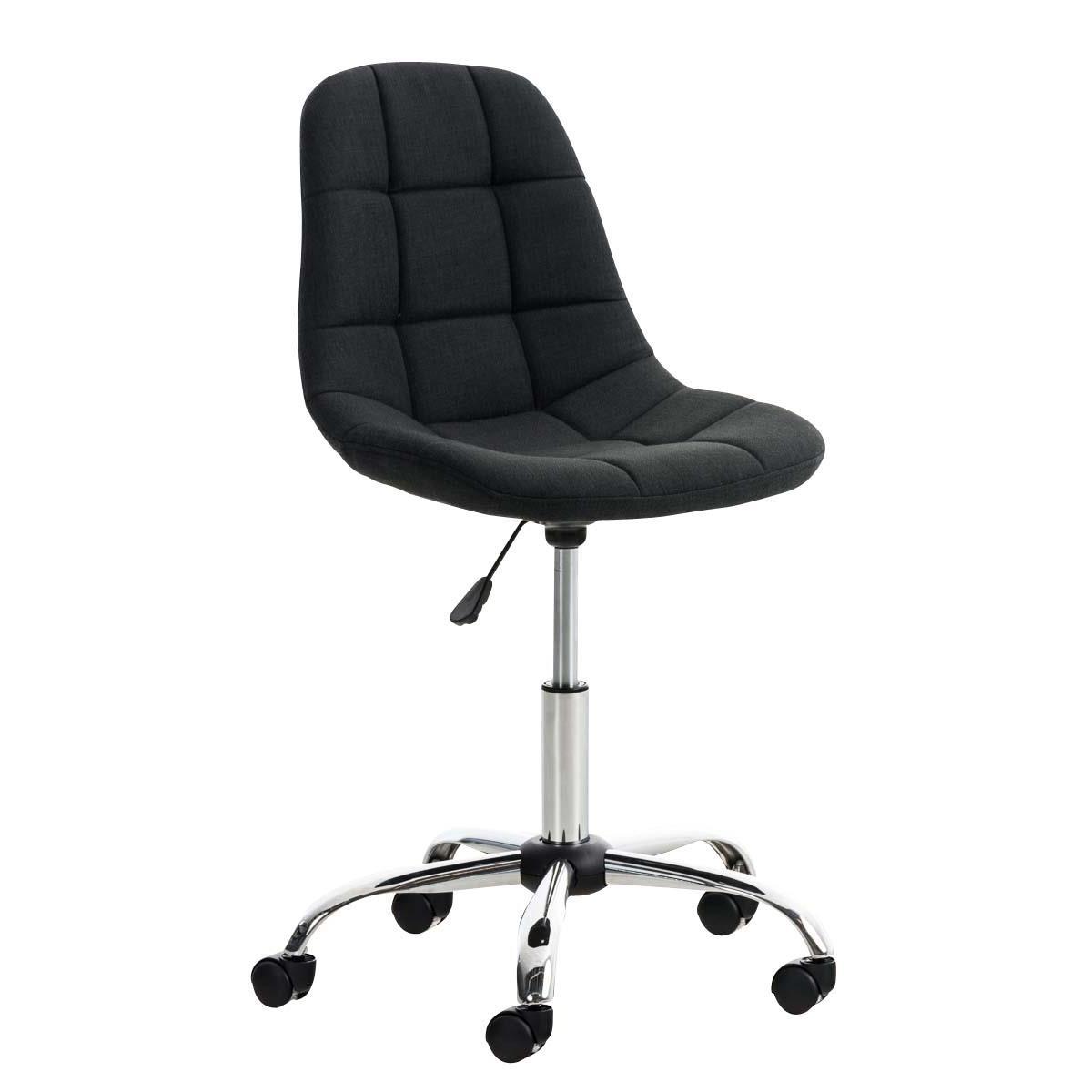 Chaise de bureau EMILY, Structure métallique, Design exclusif, revêtement Tissu, Noir