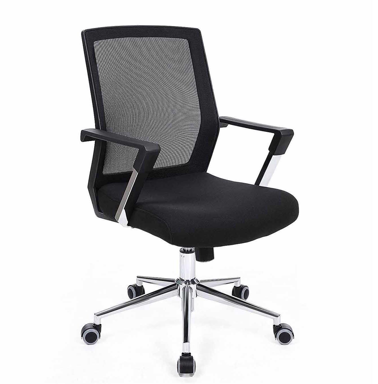 Chaise de bureau BRITA, Design surprenant, en Maille respirable et Tissu, Noir