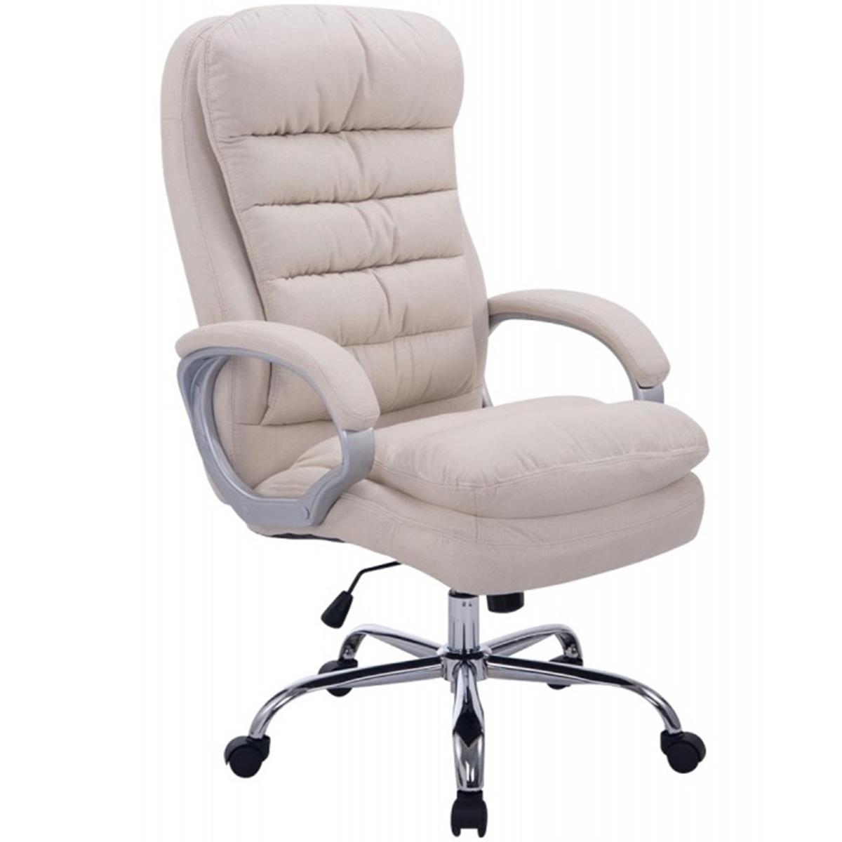 Fauteuil de Bureau CANNES TISSU, jusqu'à 160 kg, Blanc 