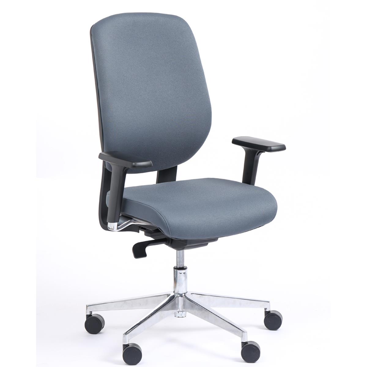 Chaise de bureau BELCASTEL AVEC ACCOUDOIRS, Dossier Ajustable, En Tissu