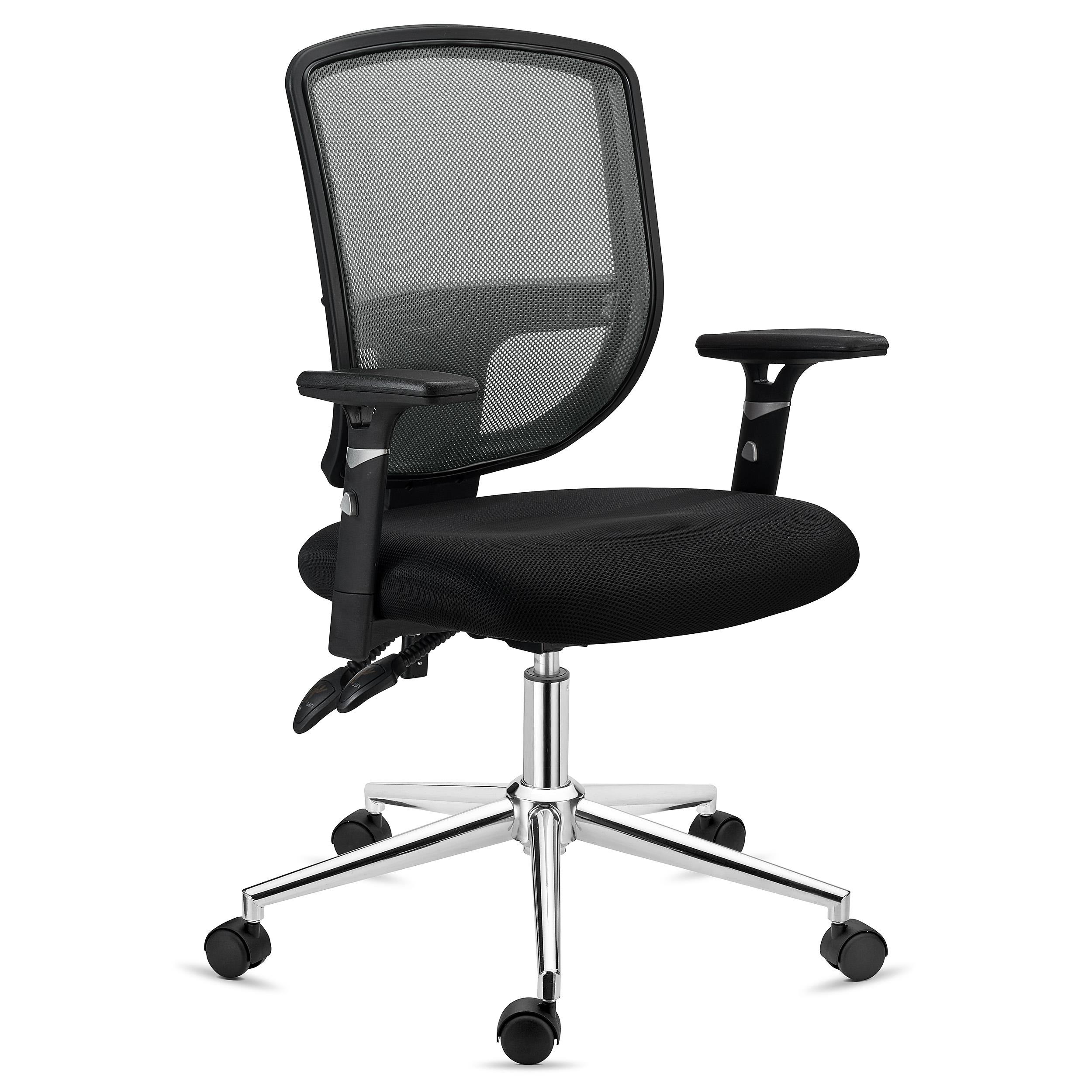 Chaise de bureau DINAMIC, Utilisation 8H, Dossier Ajustable, Confortable et Robuste, Gris