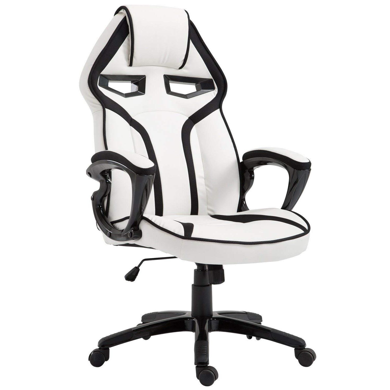 Chaise Gaming GOTHAM, en Cuir de Couleur Blanc chaisepro.fr