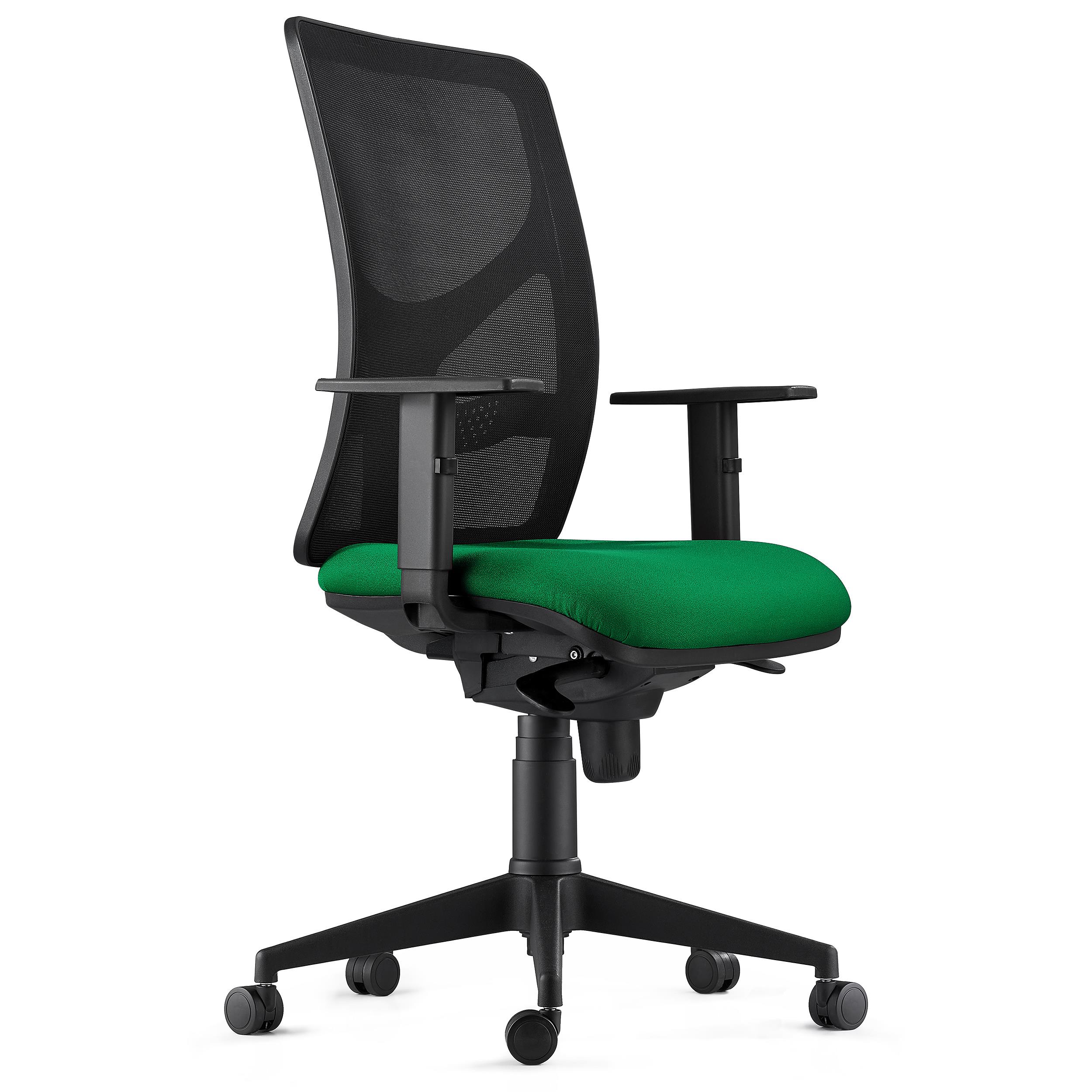 Chaise de bureau MILO, Accoudoirs Ajustables, Support Lombaire, en Tissu, Vert