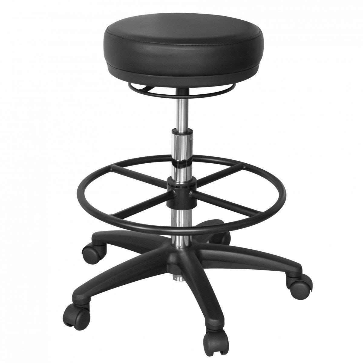 Tabouret chaise siège de bureau à roulette noir - RETIF