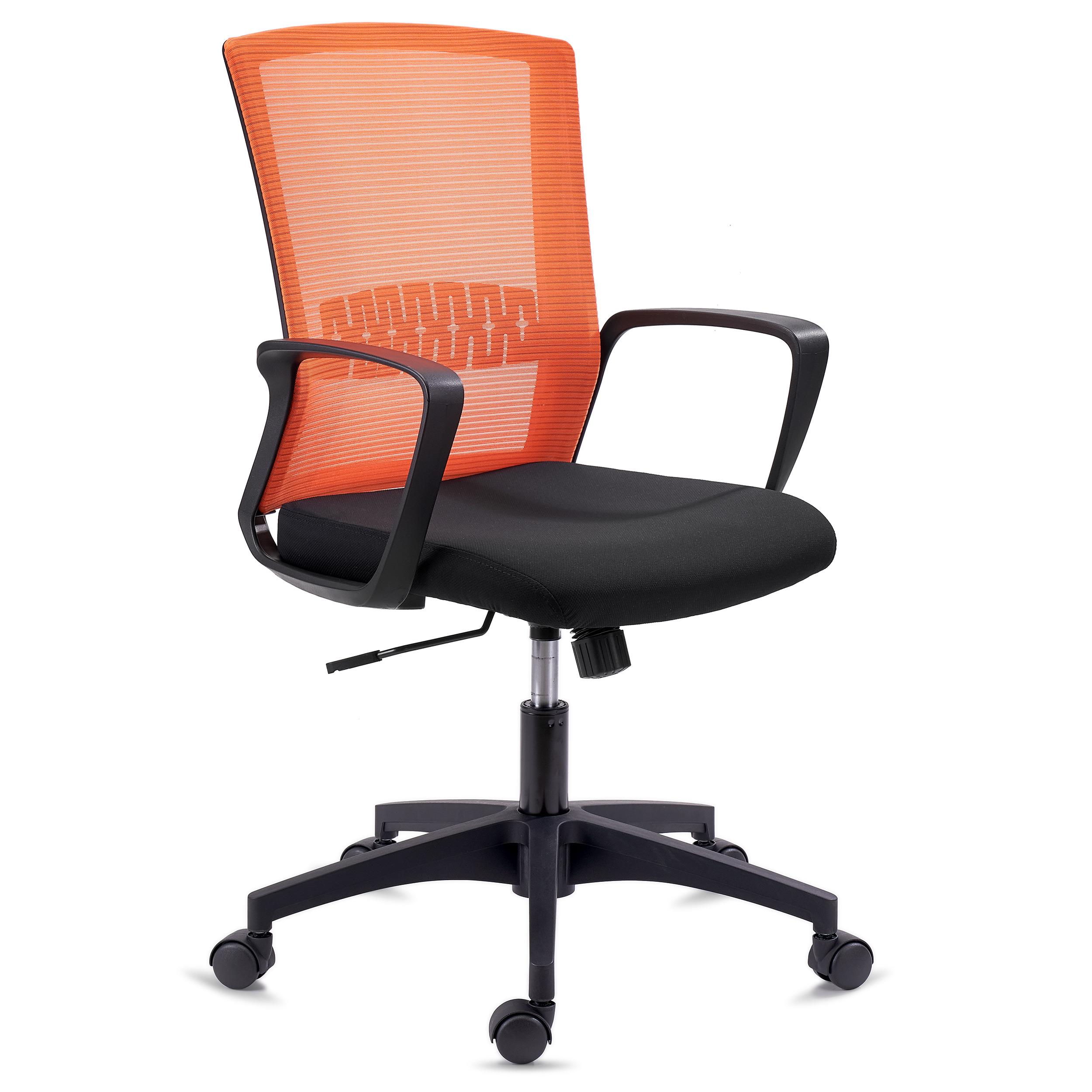 Chaise de Bureau IBIZA, Confortable et Résistante, Soutien lombaire, Dossier Basculant, Orange