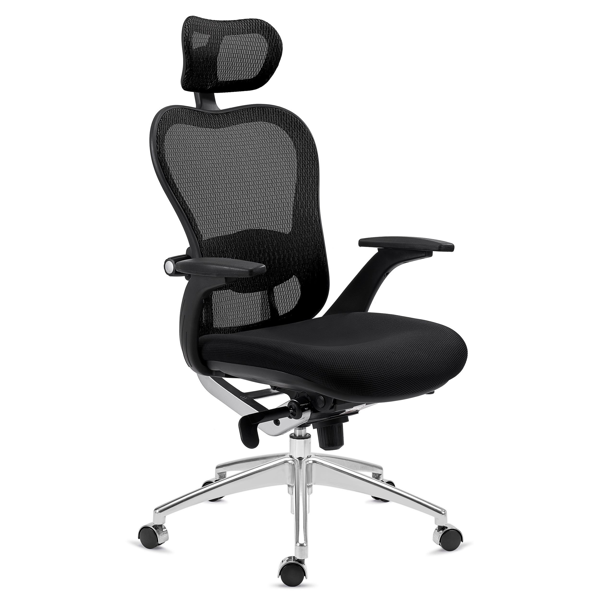 Chaise ergonomique avec soutien lombaire Polar noir - OfficePro