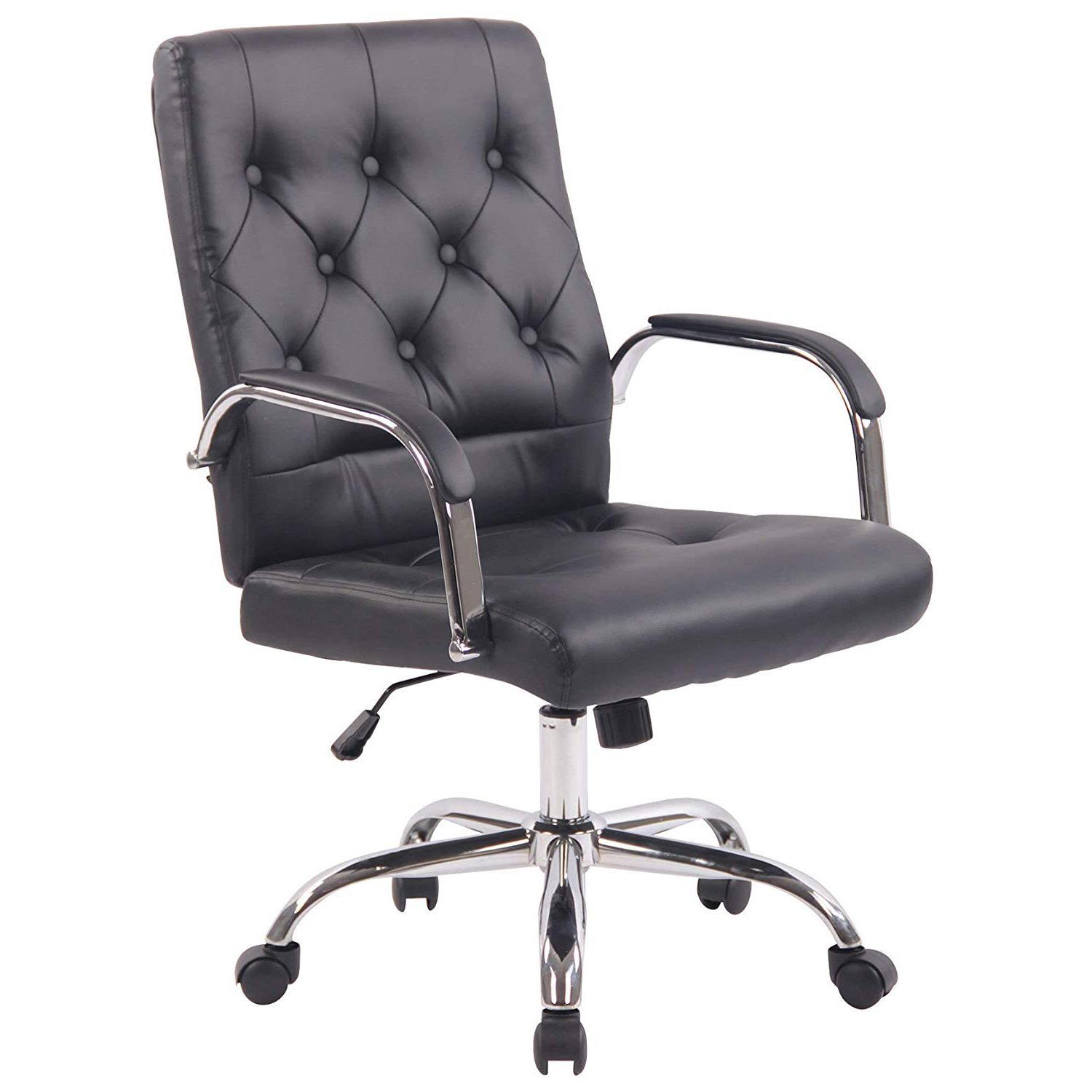 Chaise de bureau NESI, en Cuir couleur Noir  Chaisepro.fr