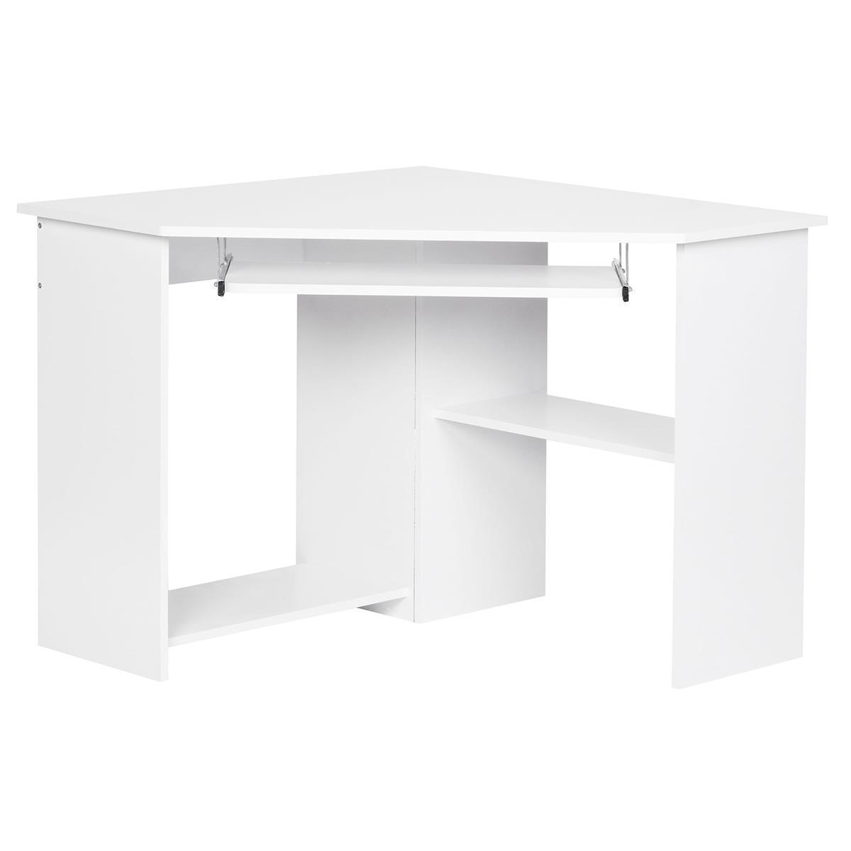 Bureau d'angle MARKUS, Dimensions 72,5x103x89cm, en Bois, Blanc 