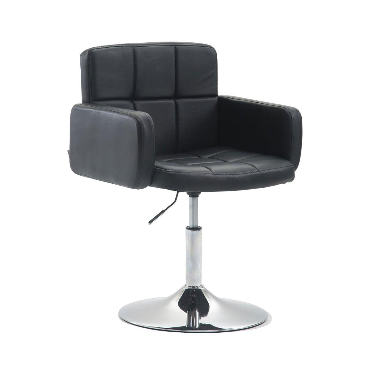 Chaise Design NADIR, Rembourrage Confortable, Pivotante, en Cuir, Noir