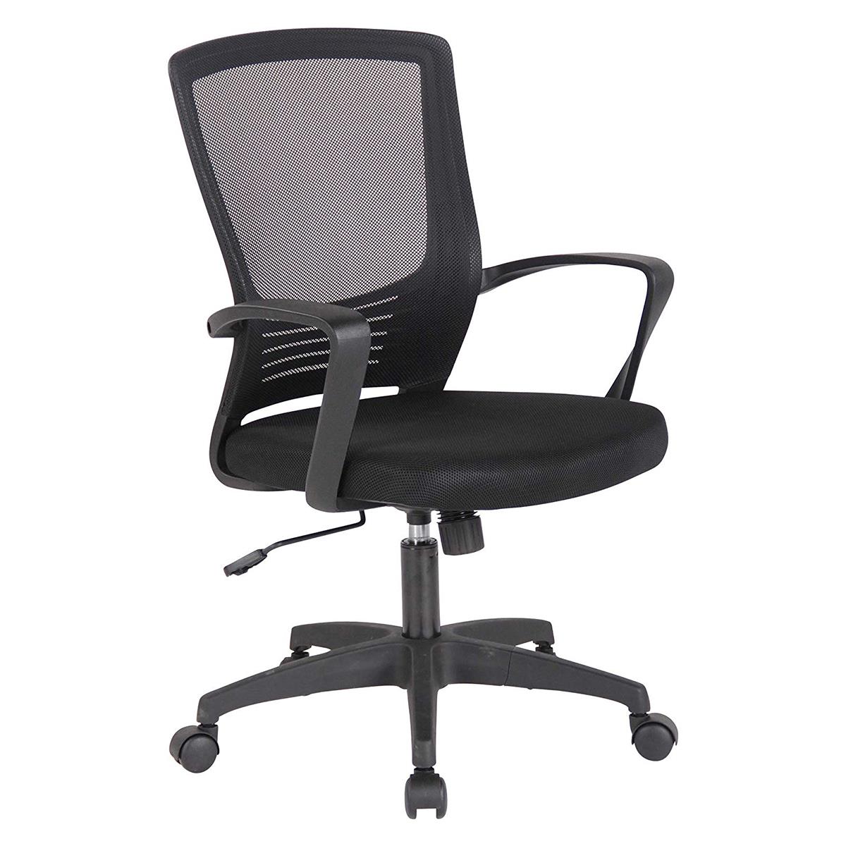 Chaise de Bureau MALIBU, Design moderne et Ergonomique, Maille Respirable, Noir 