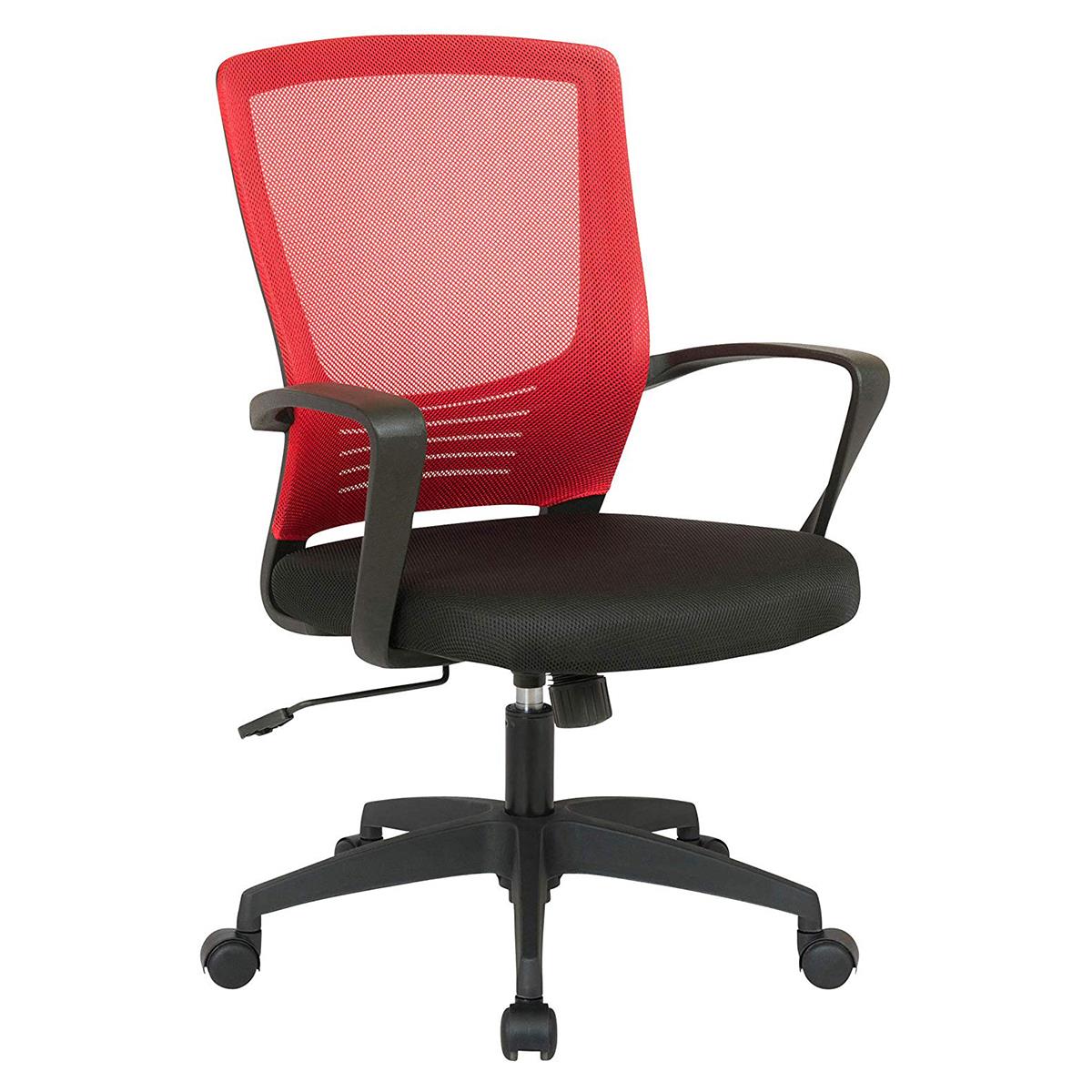 Chaise de Bureau MALIBU, Design moderne et Ergonomique, Maille Respirable, Rouge