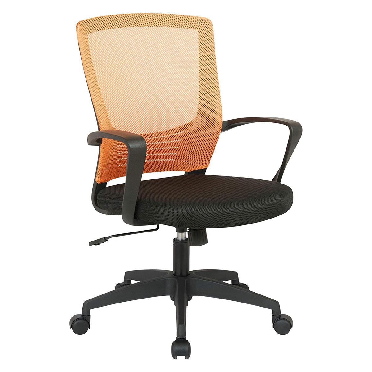 Chaise de Bureau MALIBU, Design moderne et Ergonomique, Maille Respirable, Orange