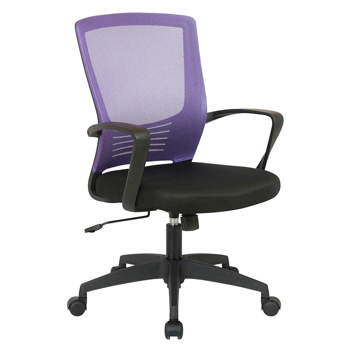 Chaise de Bureau MALIBU, Design moderne et Ergonomique, Maille Respirable, Violet